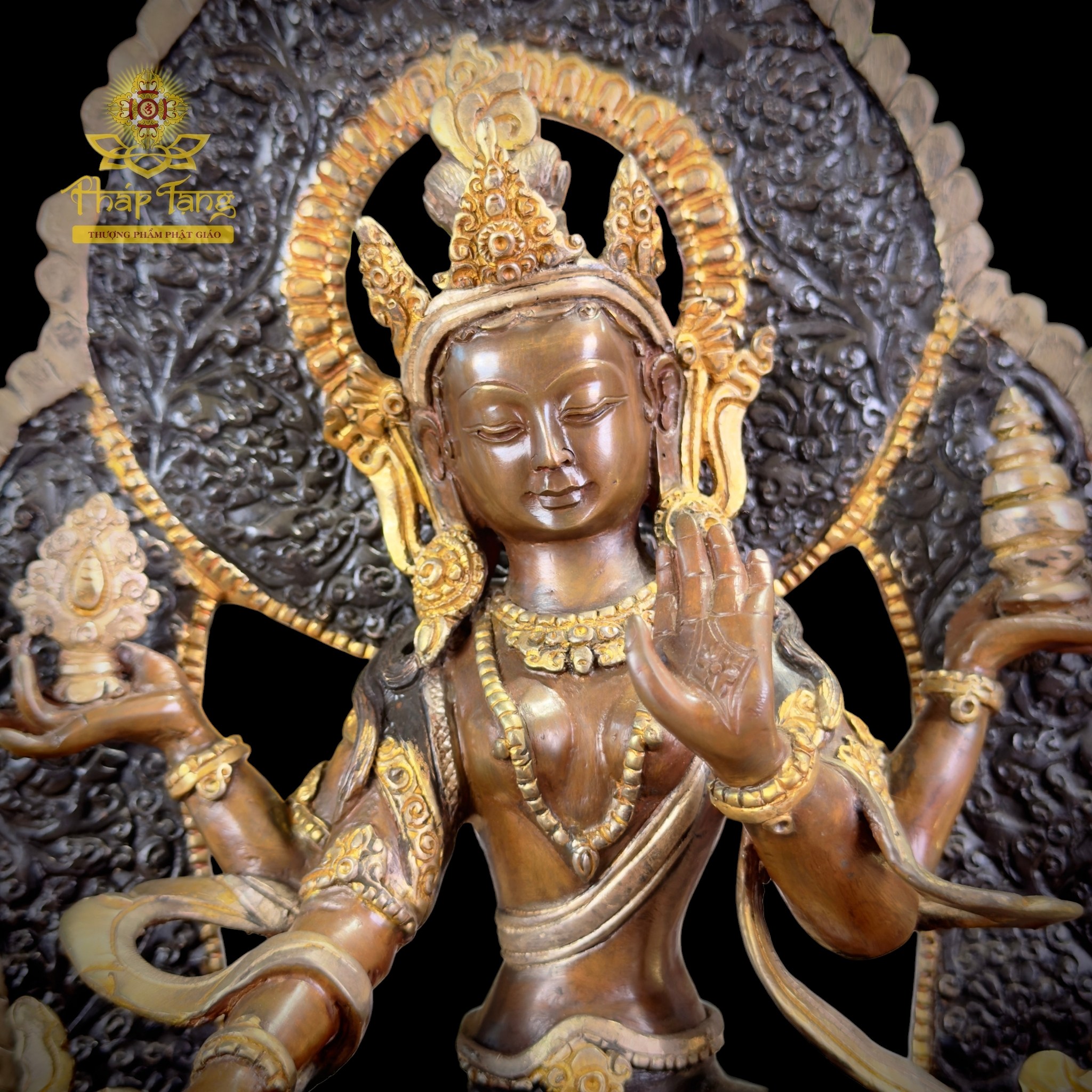Thánh Tượng Cát Tường Thiên Nữ Bồ Tát (Lakshmi) Đồng Nepal 32cm