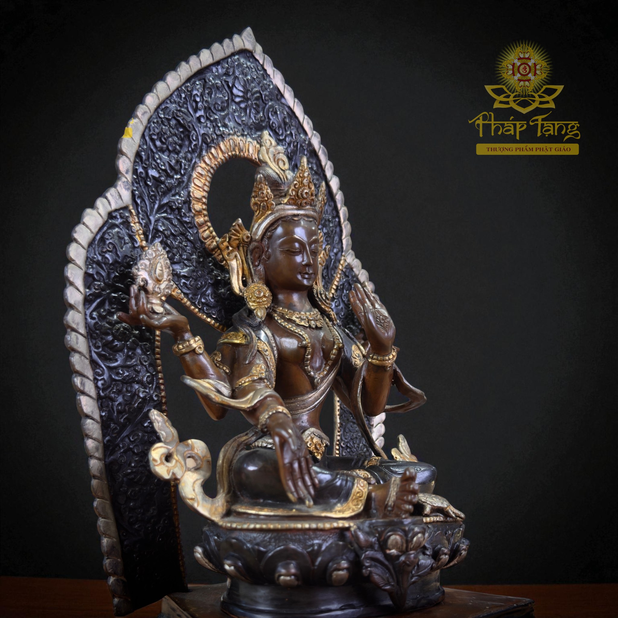 Thánh Tượng Cát Tường Thiên Nữ Bồ Tát (Lakshmi) Đồng Nepal 32cm