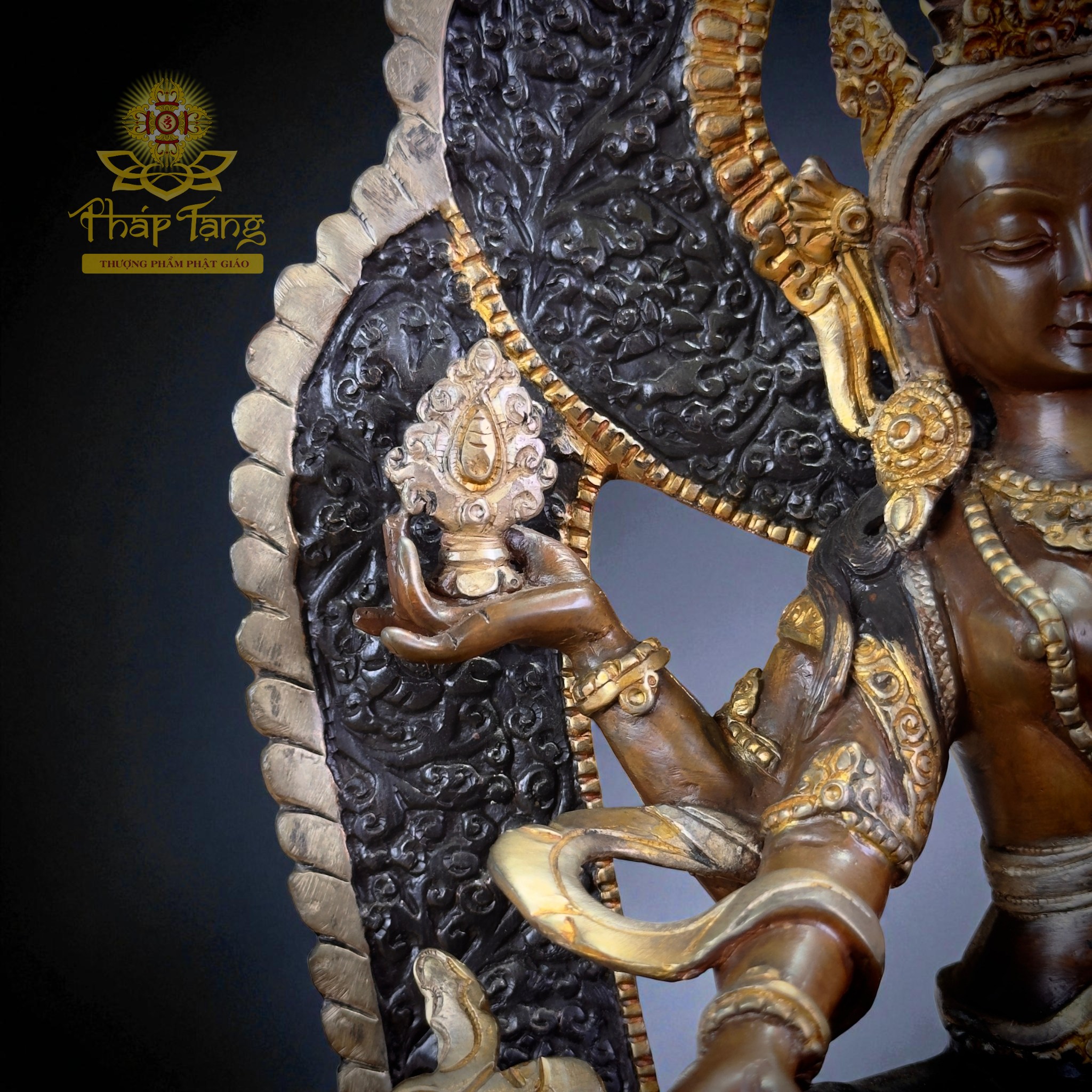 Thánh Tượng Cát Tường Thiên Nữ Bồ Tát (Lakshmi) Đồng Nepal 32cm