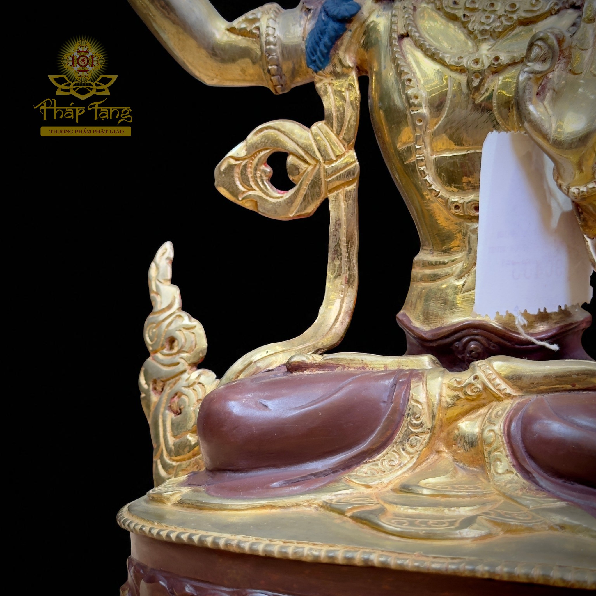 Thánh Tượng Đại Trí Văn Thù Sư Lợi Bồ Tát Đồng Mạ Vàng Nepal 32cm