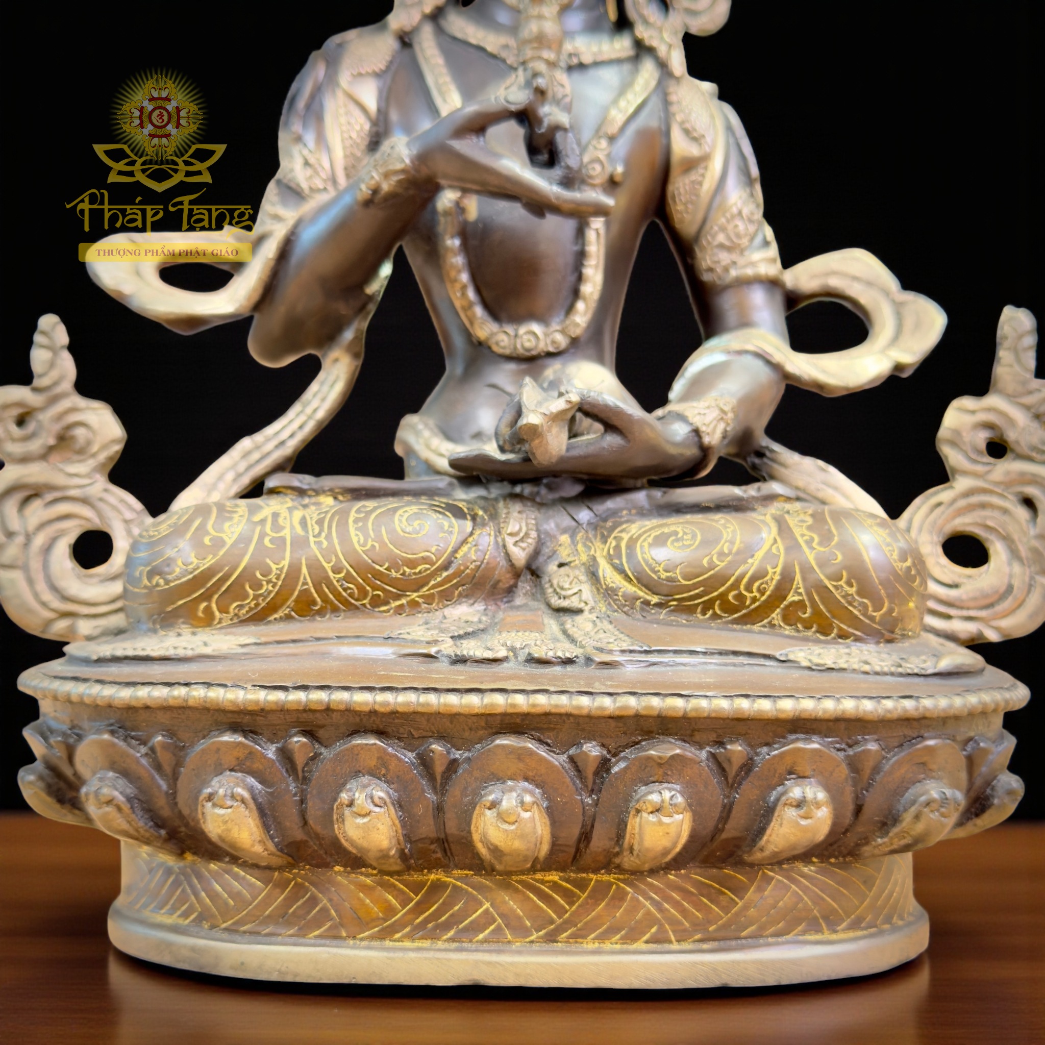 Thánh Tượng Đức Kim Cương Tát Đỏa Đồng Mạ Bạc Nepal 22cm