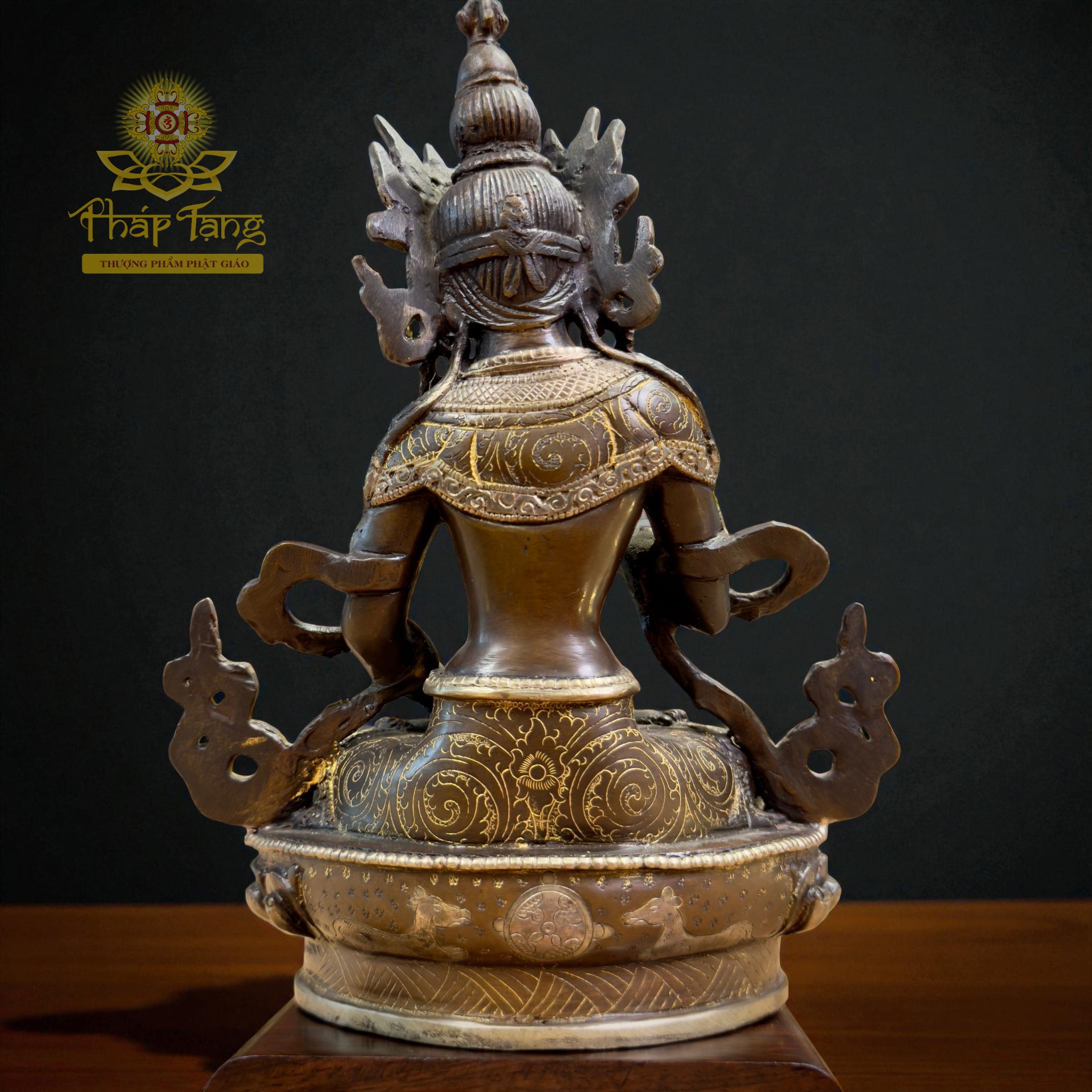 Thánh Tượng Đức Kim Cương Tát Đỏa Đồng Mạ Bạc Nepal 22cm