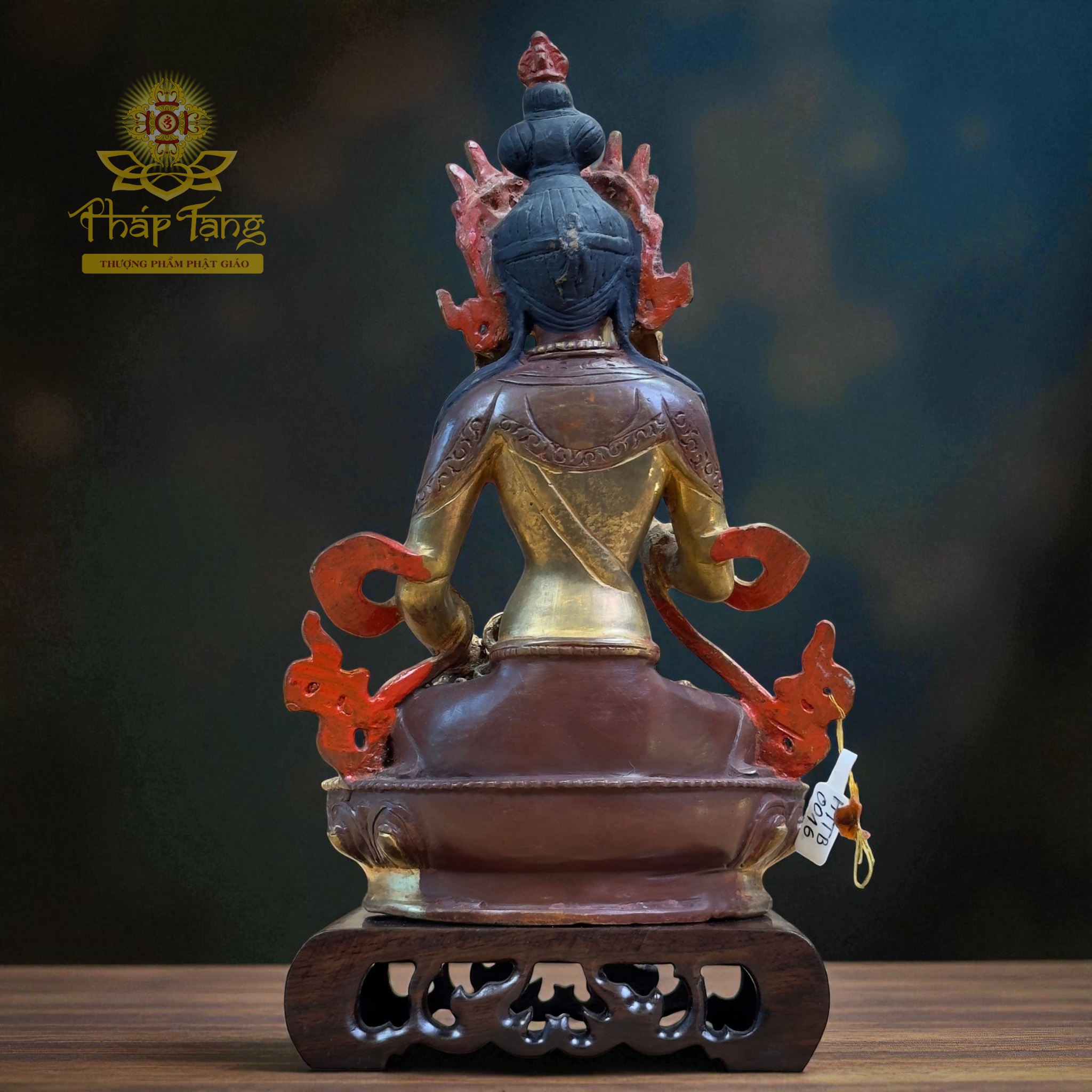 Thánh Tượng Đức Kim Cương Tát Đỏa Đồng Mạ Vàng Nepal 23cm (Tịnh Hóa Nghiệp)