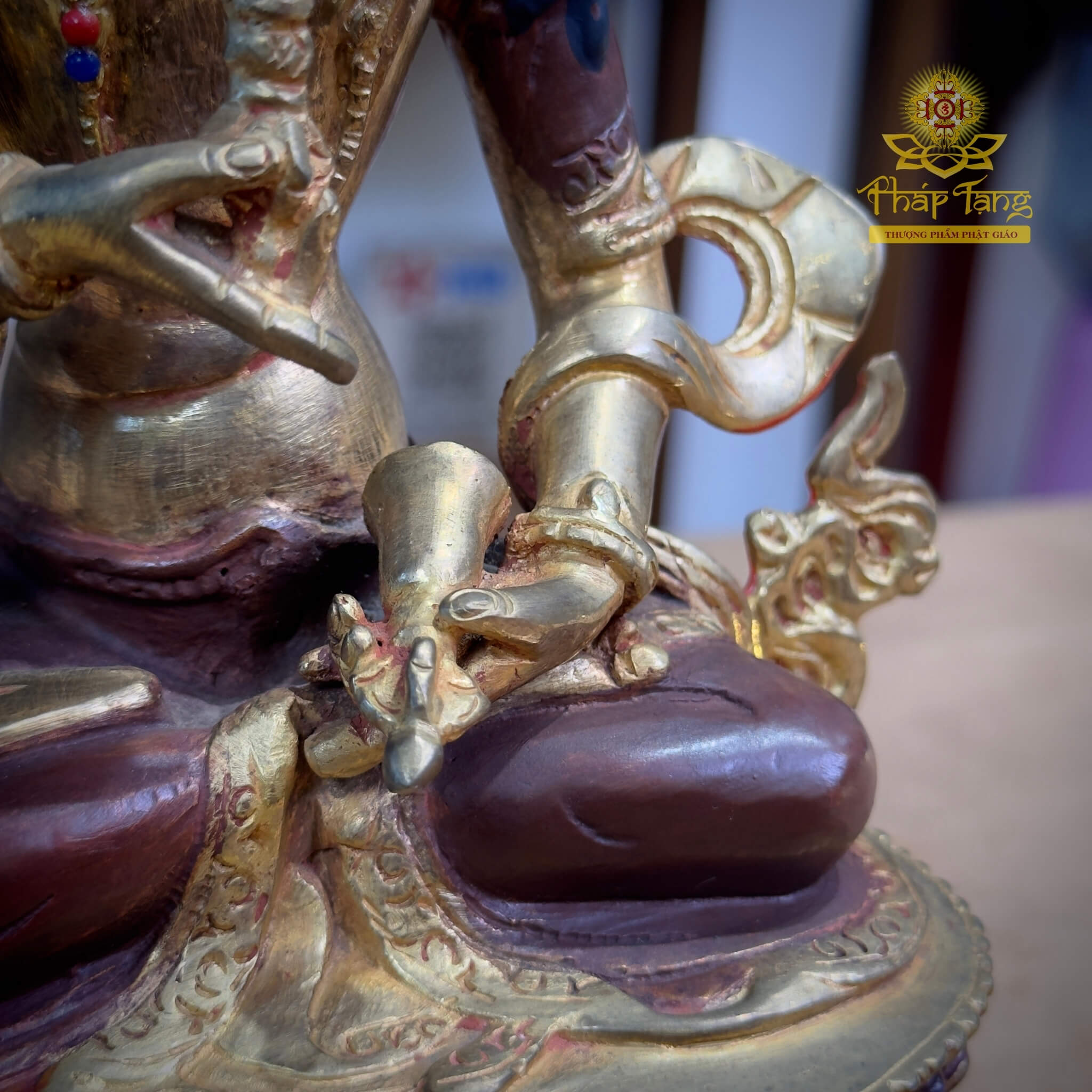 Thánh Tượng Đức Kim Cương Tát Đỏa Đồng Mạ Vàng Nepal 23cm