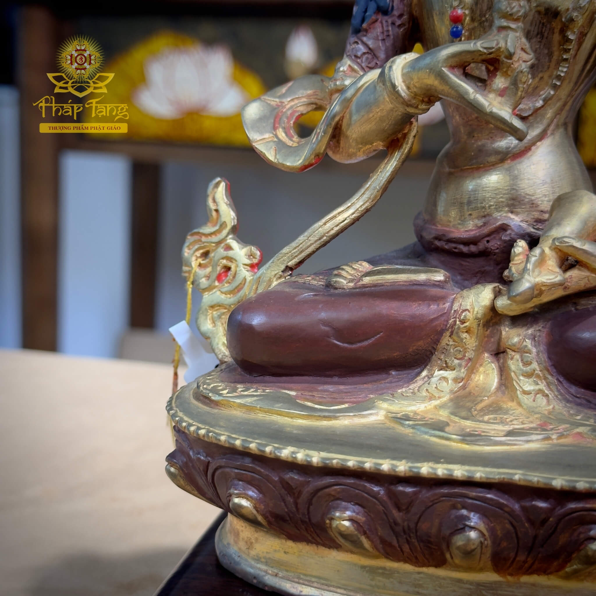 Thánh Tượng Đức Kim Cương Tát Đỏa Đồng Mạ Vàng Nepal 23cm