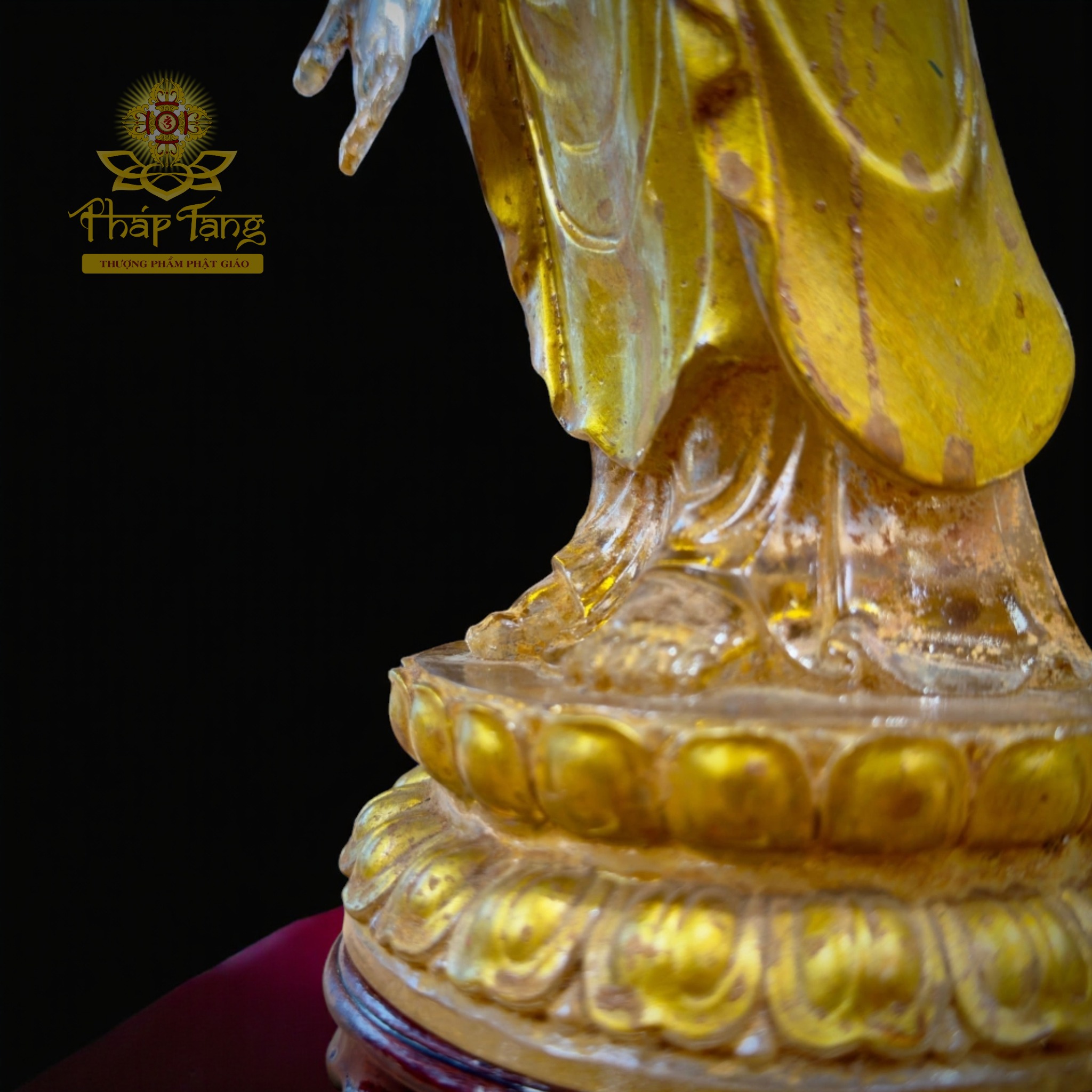 Thánh Tượng Đức Phật A Di Đà Lưu Ly Vàng Đài Loan 28cm