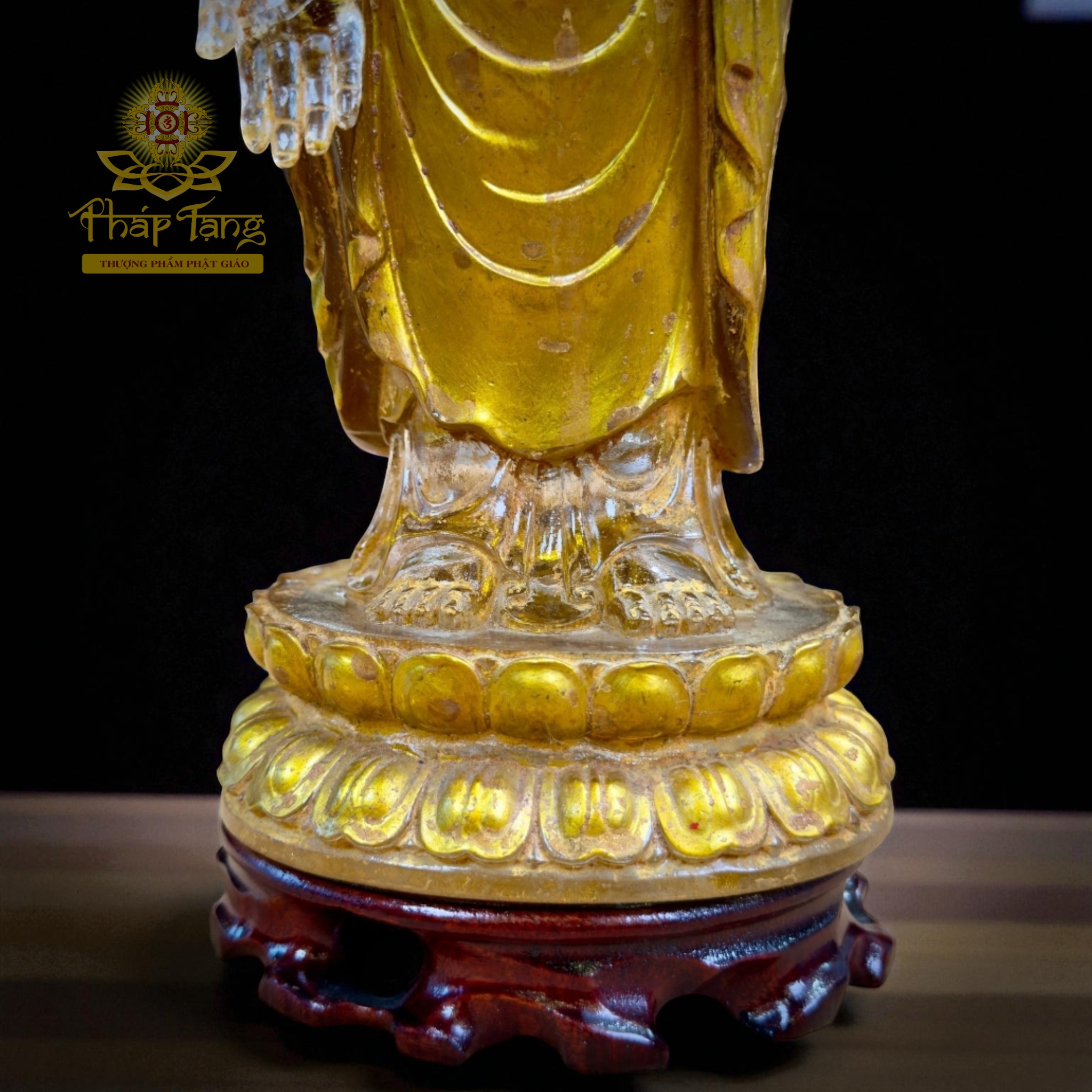 Thánh Tượng Đức Phật A Di Đà Lưu Ly Vàng Đài Loan 28cm