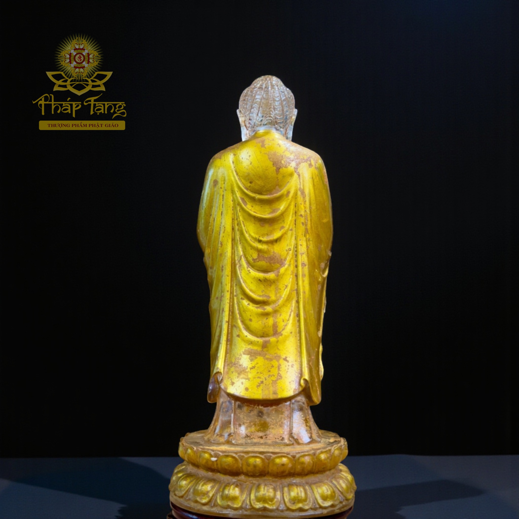 Thánh Tượng Đức Phật A Di Đà Lưu Ly Vàng Đài Loan 28cm