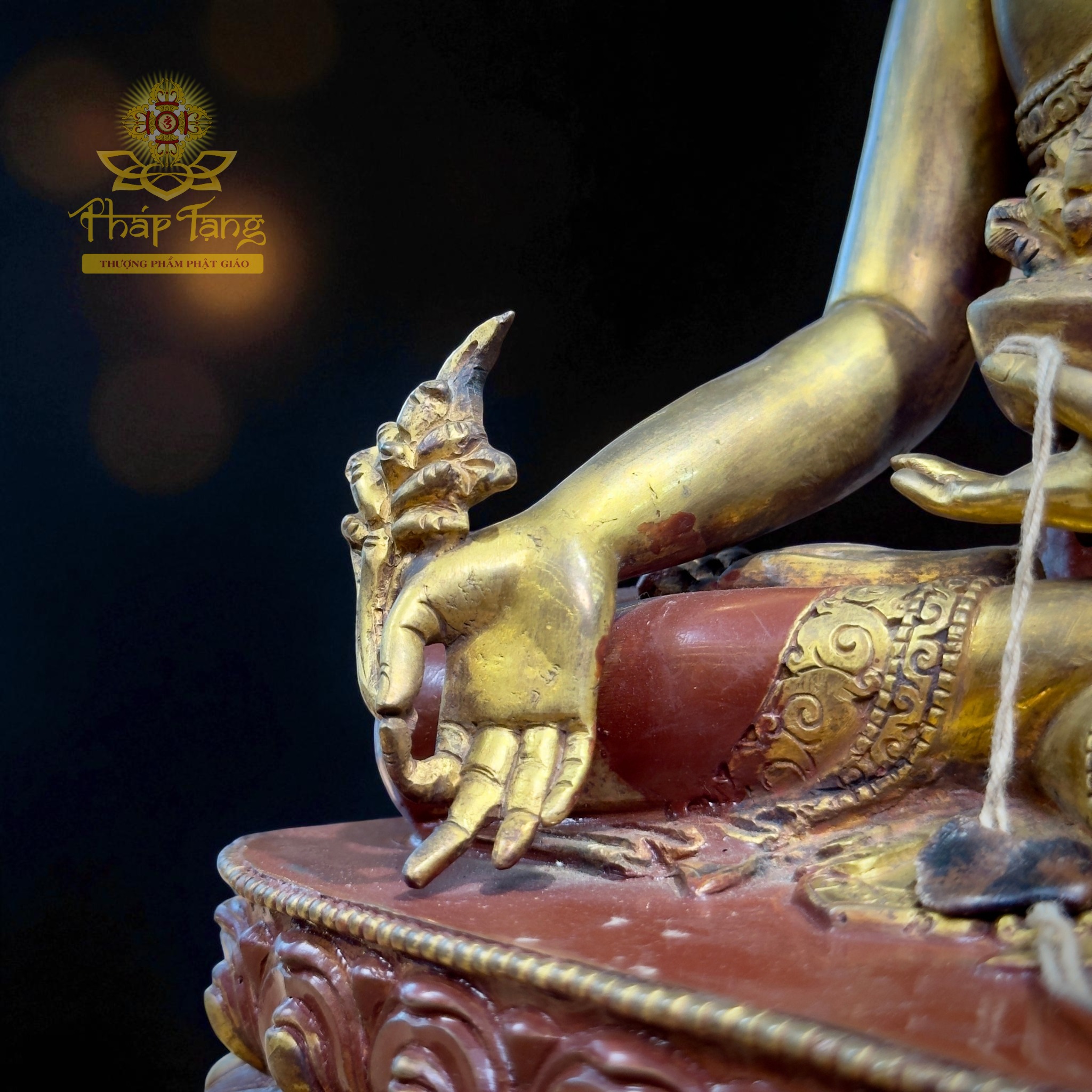 Thánh Tượng Đức Phật Dược Sư Đặc Biệt Đồng Mạ Vàng Nepal 23cm