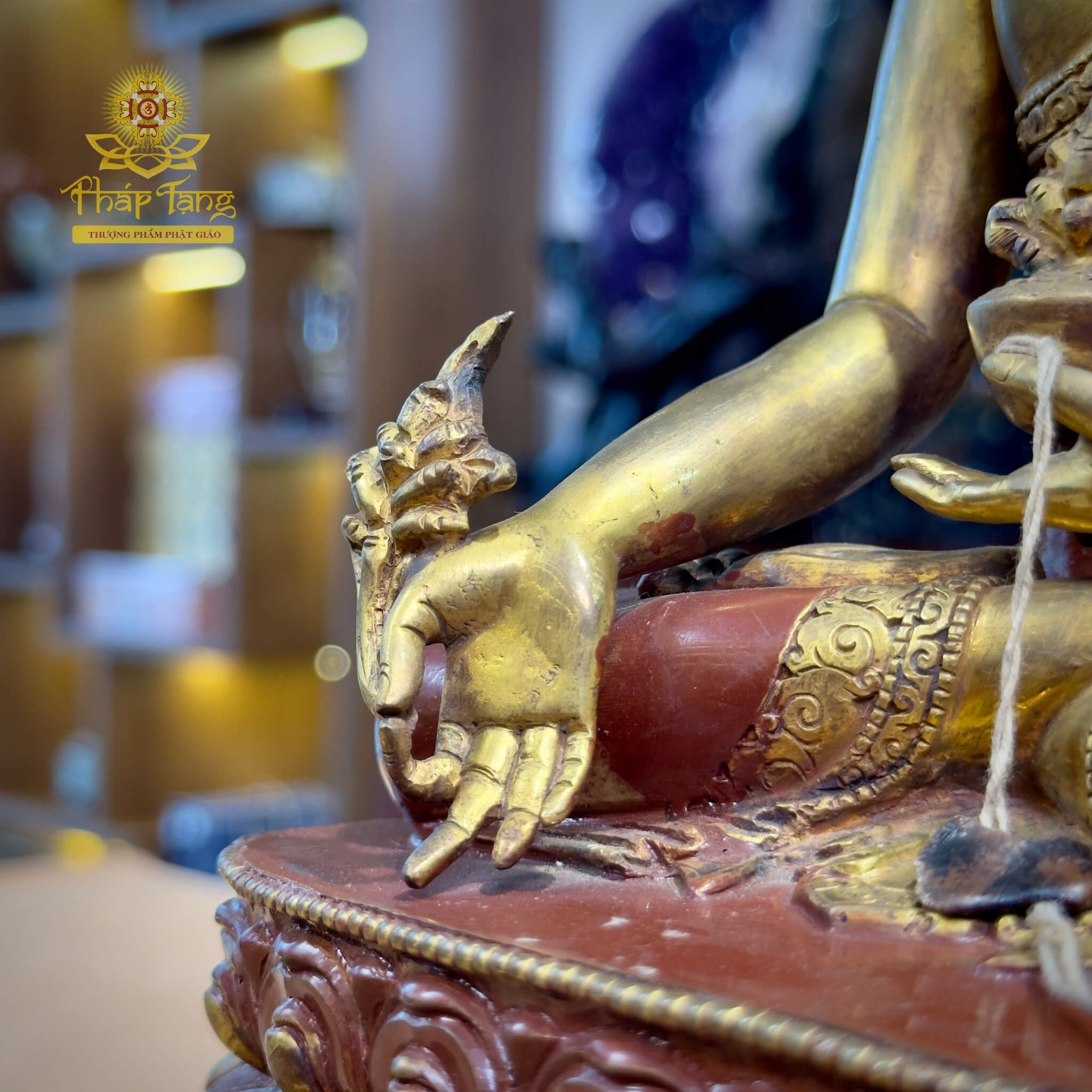 Thánh Tượng Đức Phật Dược Sư Đặc Biệt Đồng Mạ Vàng Nepal 23cm