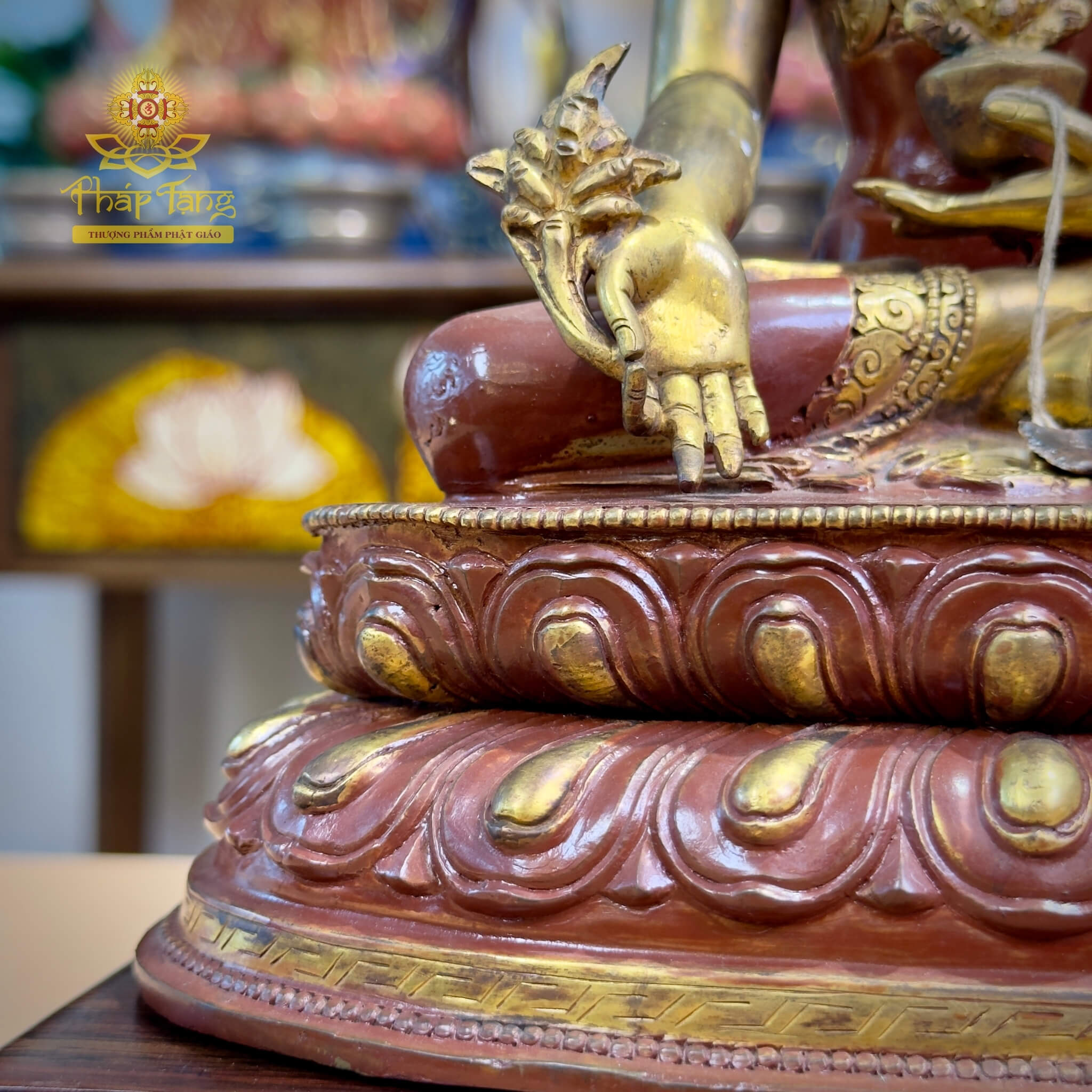 Thánh Tượng Đức Phật Dược Sư Đặc Biệt Đồng Mạ Vàng Nepal 23cm