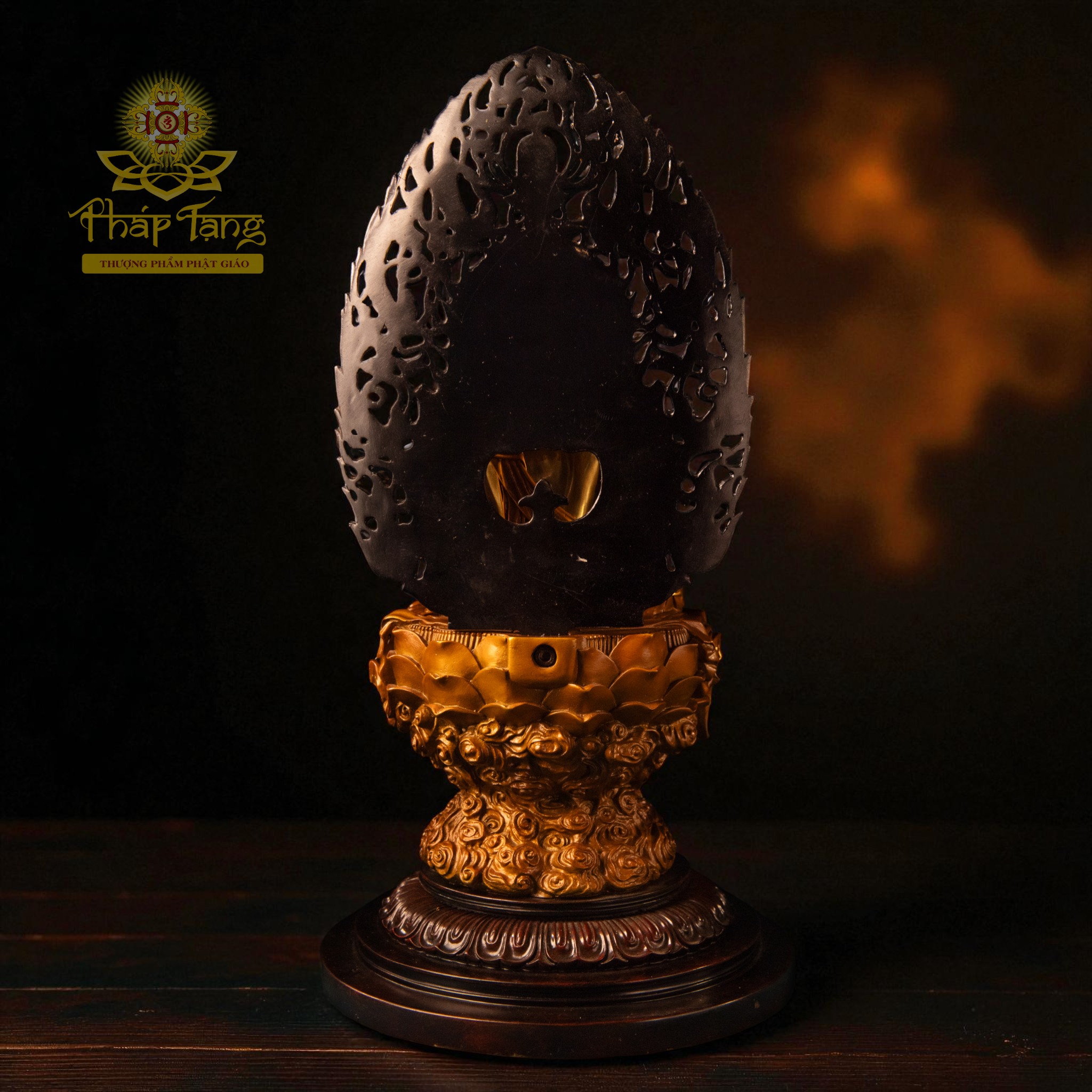 Thánh Tượng Đức Phật Tỳ Lô Giá Na (Đại Nhật Như Lai) Đồng Mạ Vàng 40CM - Đài Loan