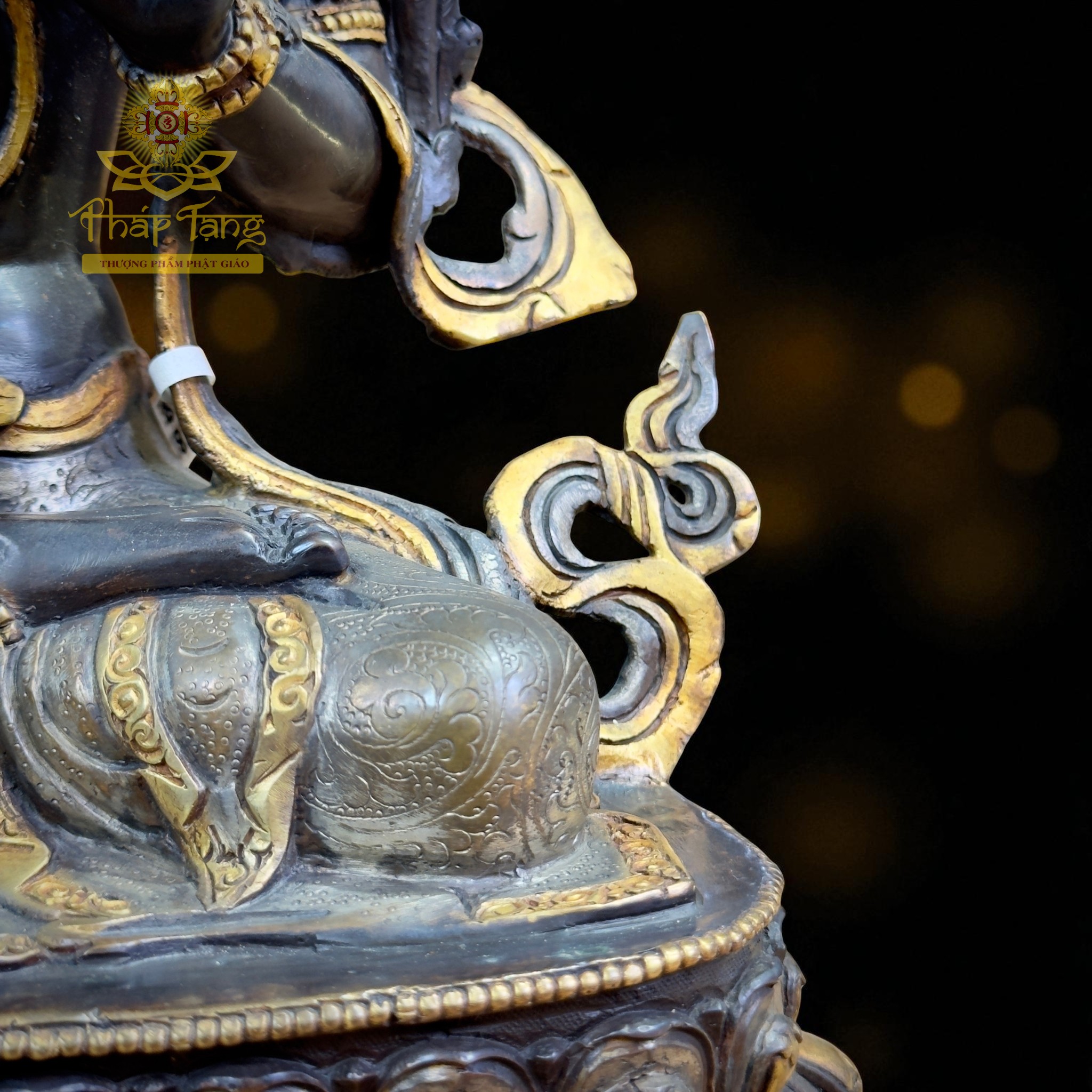 Thánh Tượng Đức Tara Trắng Bạch Độ Mẫu Đồng Mạ Vàng Nepal 34cm