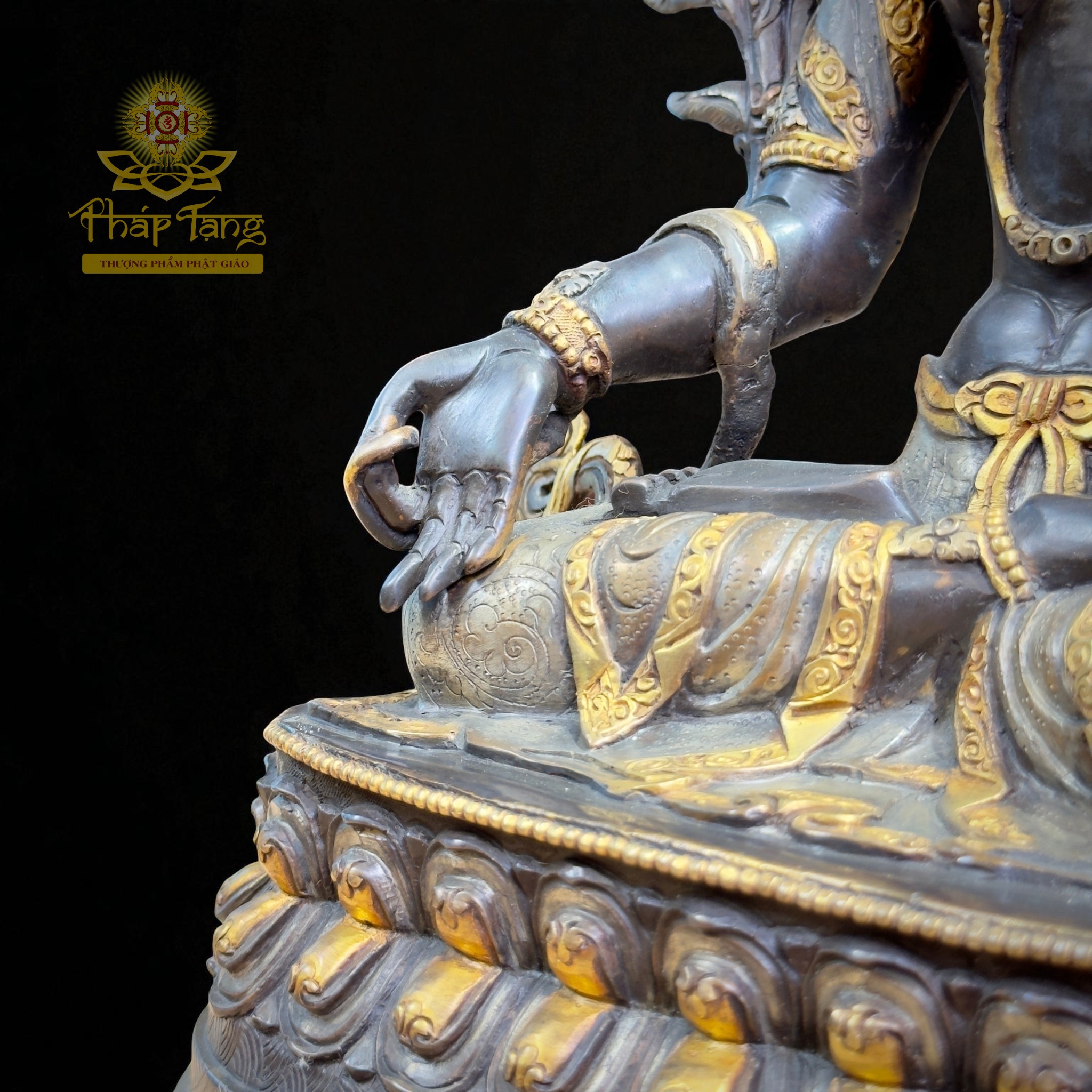 Thánh Tượng Đức Tara Trắng Bạch Độ Mẫu Đồng Mạ Vàng Nepal 34cm