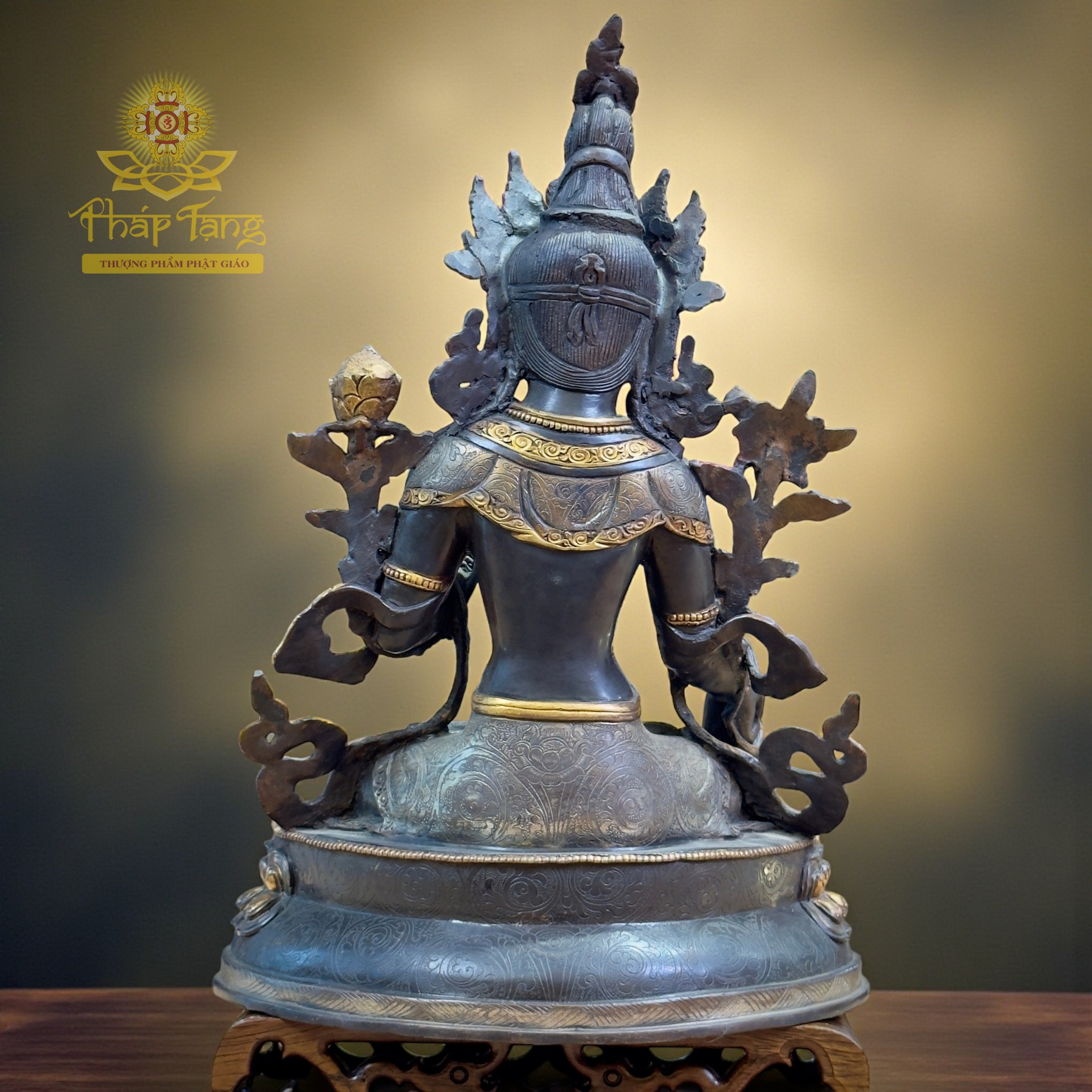 Thánh Tượng Đức Tara Trắng Bạch Độ Mẫu Đồng Mạ Vàng Nepal 34cm