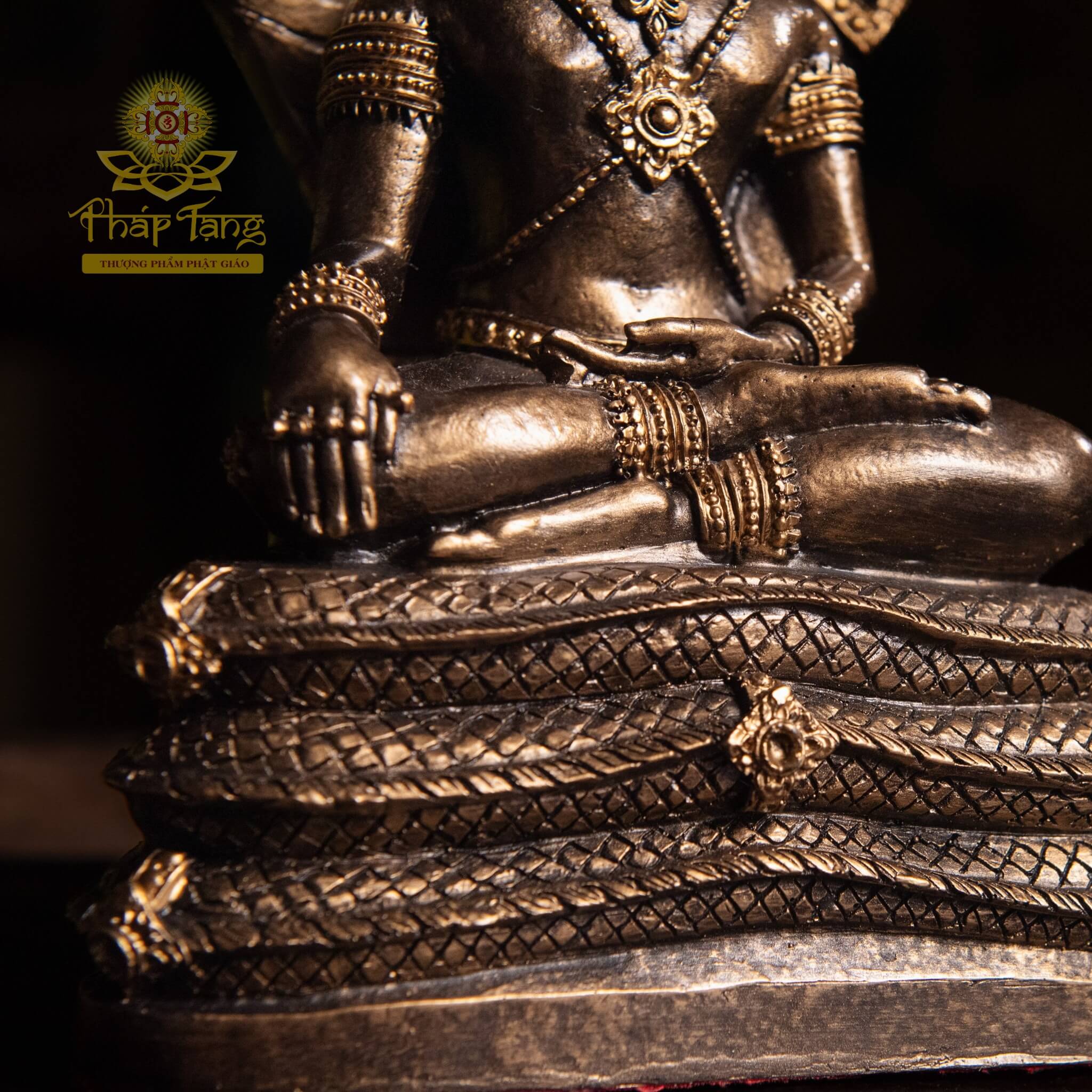 Thánh Tượng Phật Thích Ca Được Naga Che Chở (Phra Nak Prok) Bằng Đồng Thái Lan