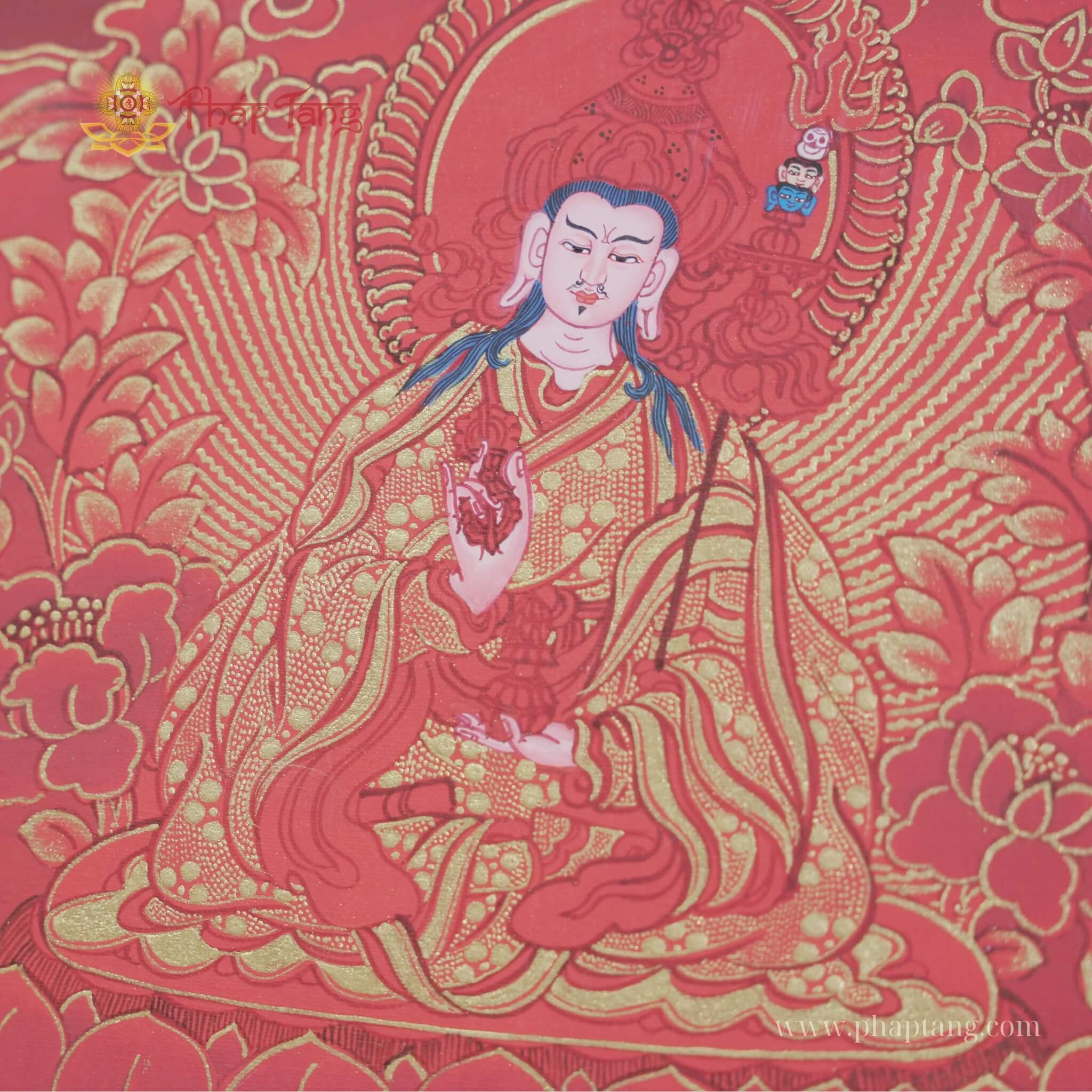 THANGKA NỀN ĐỎ ĐẶC BIỆT BỒ TÁT DI LẶC KT 65X90cm