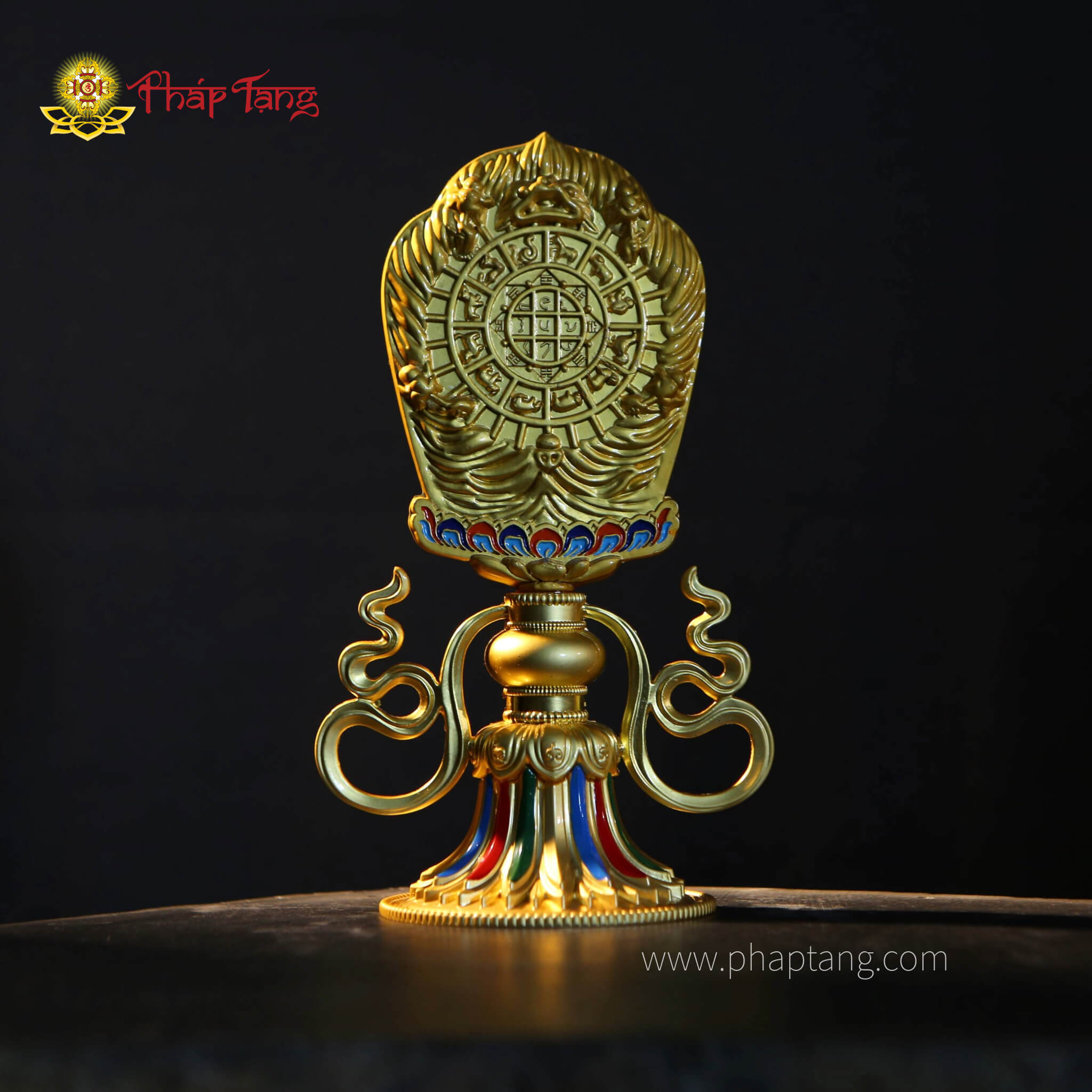 THẬP TỰ TẠI KARACHAKRA ĐỒNG ĐẾ NGŨ SẮC 22CM