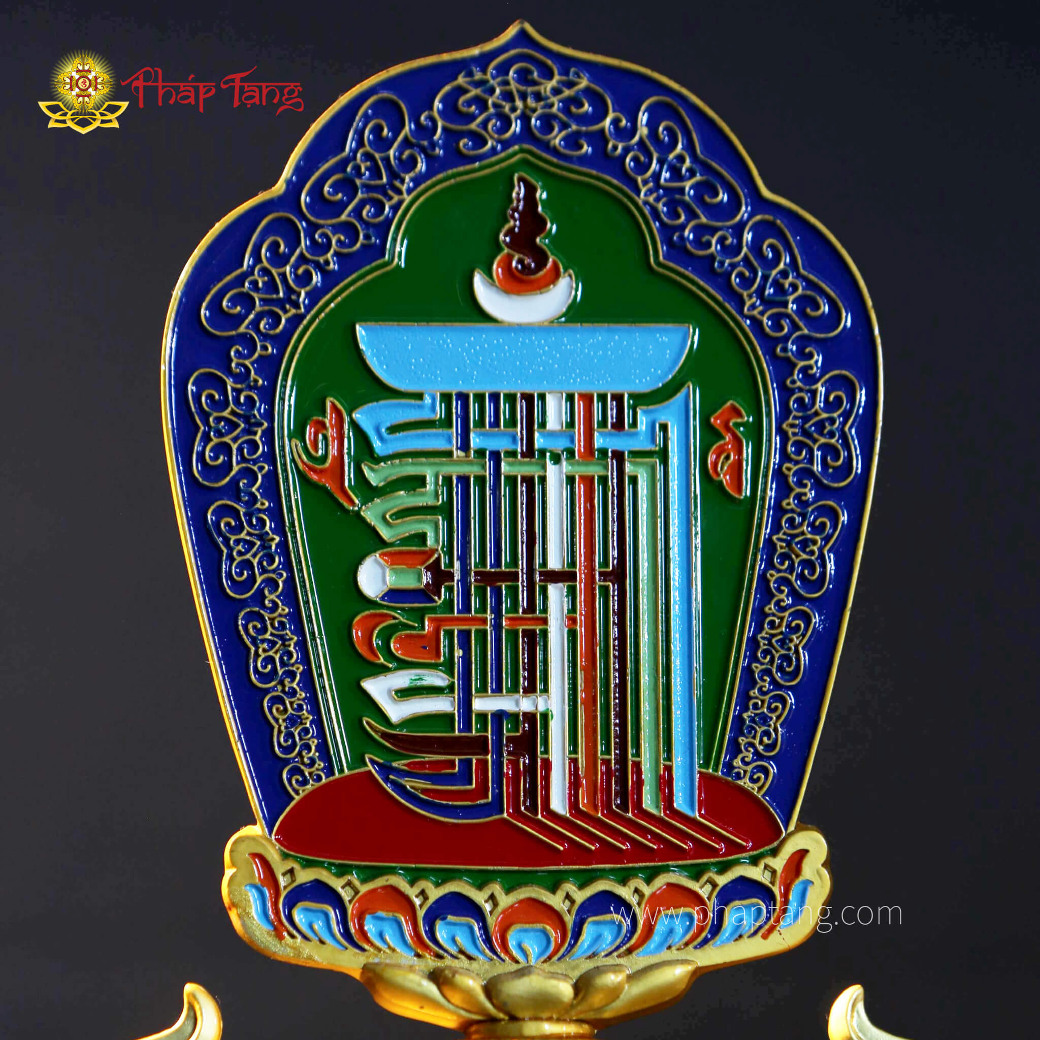 THẬP TỰ TẠI KARACHAKRA ĐỒNG ĐẾ NGŨ SẮC 22CM