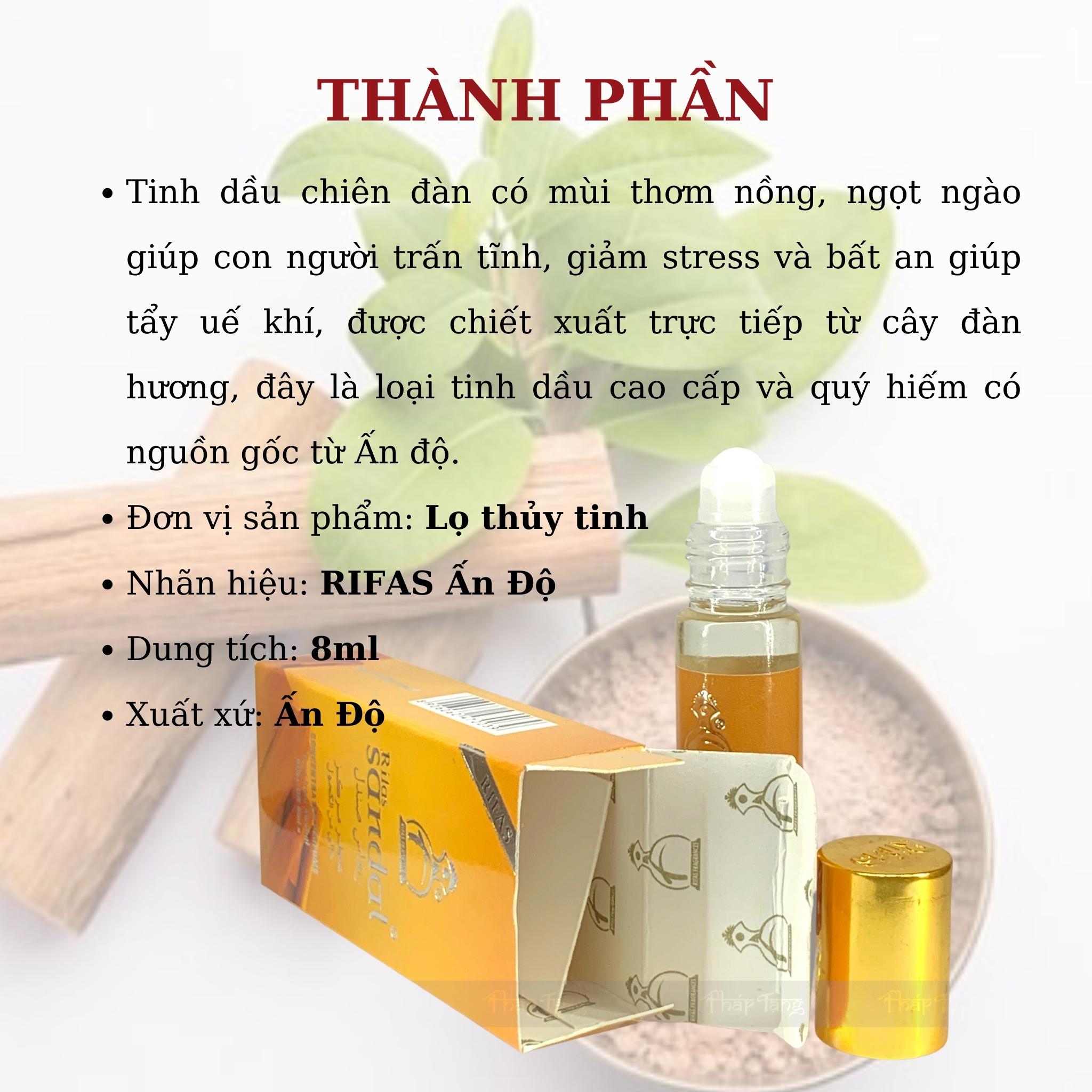 TINH DẦU CHIÊN ĐÀN ẤN ĐỘ RIFAS 8ML