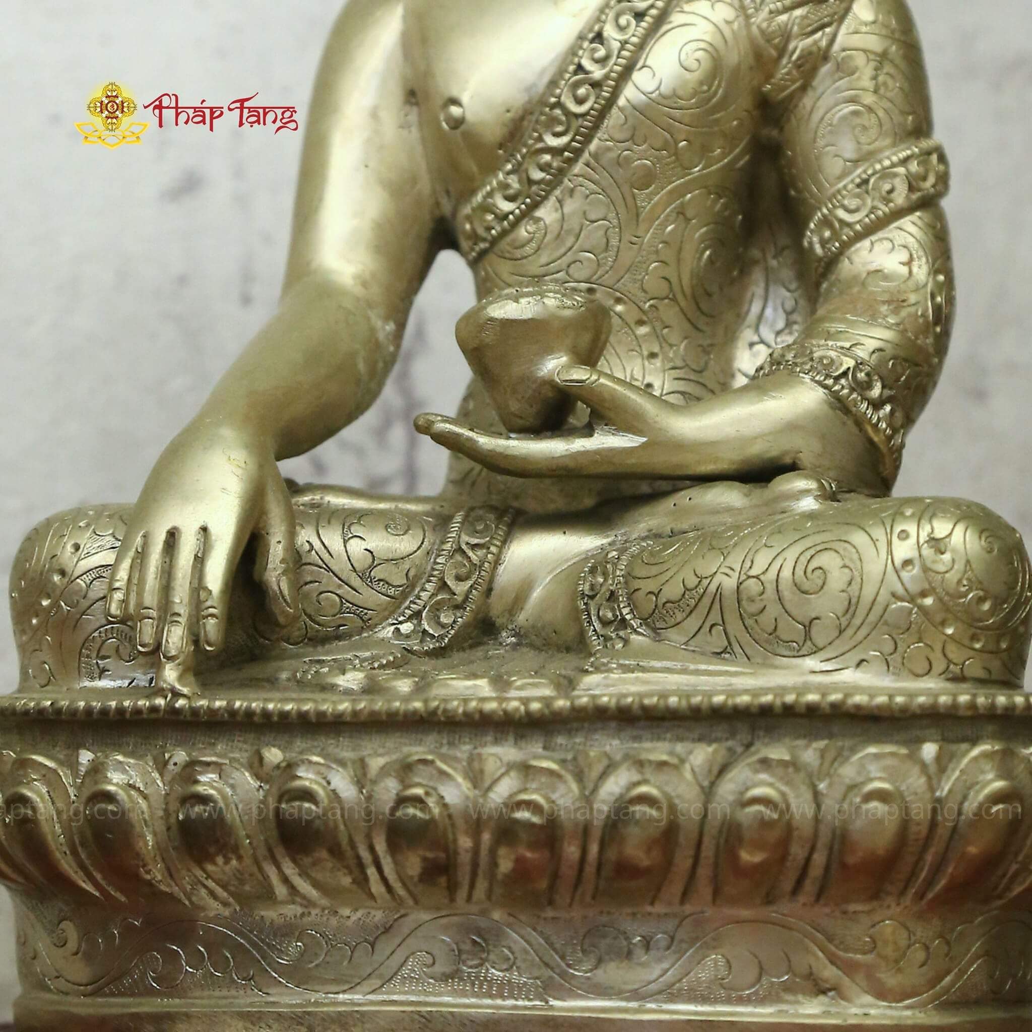 TÔN BỔN SƯ ĐỒNG NEPAL DÁT BẠC 22CM