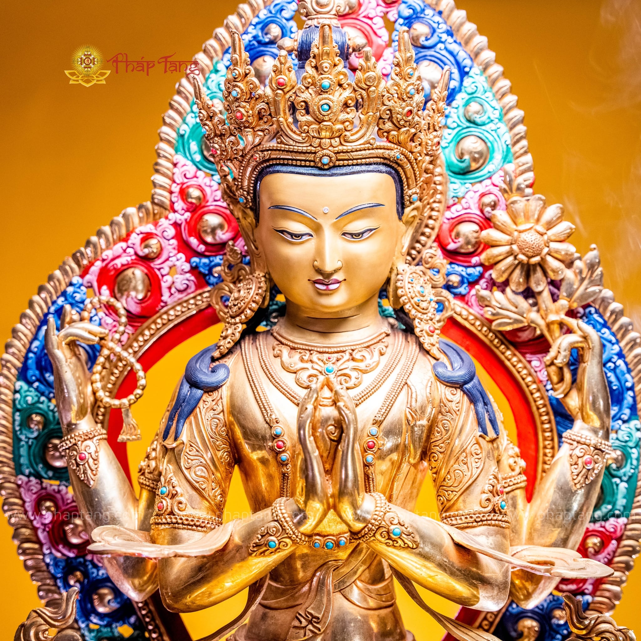 TÔN TƯỢNG BỒ TÁT QUAN ÂM TỨ THỦ NEPAL ĐỒNG CAO CẤP