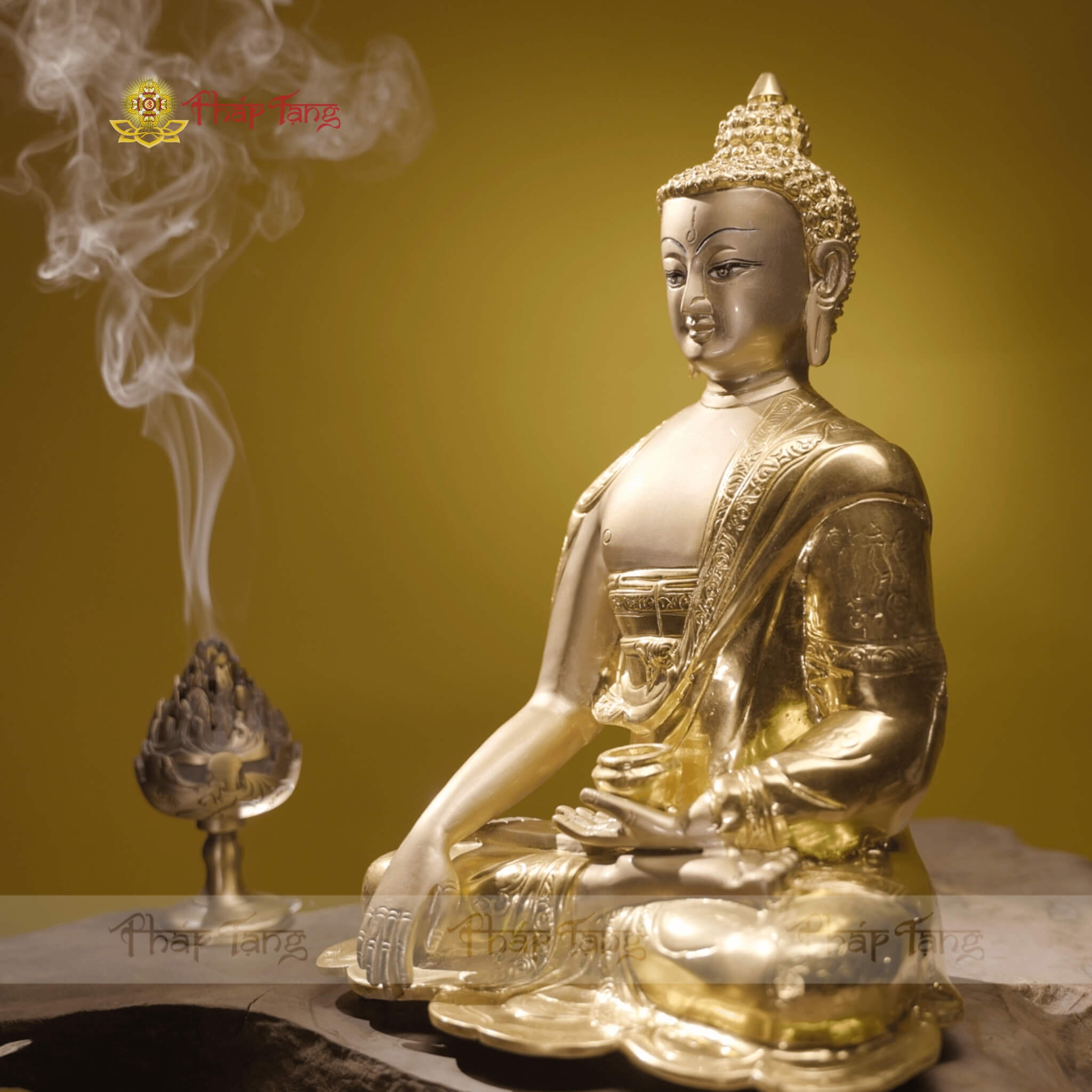 TÔN TƯỢNG ĐỨC BỔN SƯ ẤN ĐỘ DÁT VÀNG 9999 36CM