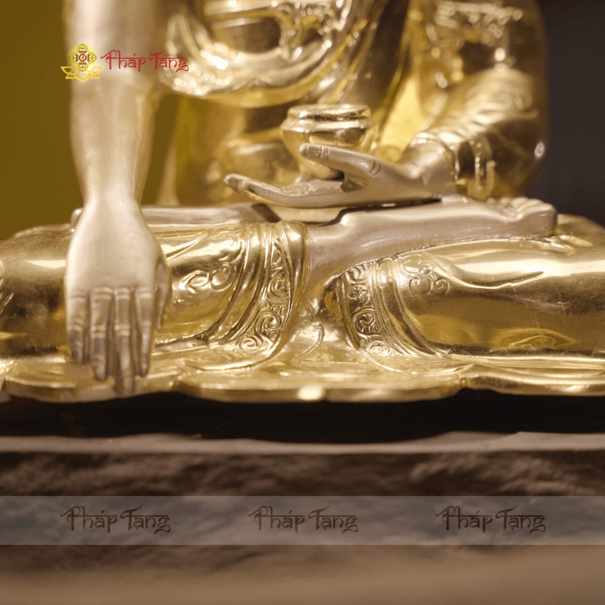 TÔN TƯỢNG ĐỨC BỔN SƯ ẤN ĐỘ DÁT VÀNG 9999 36CM