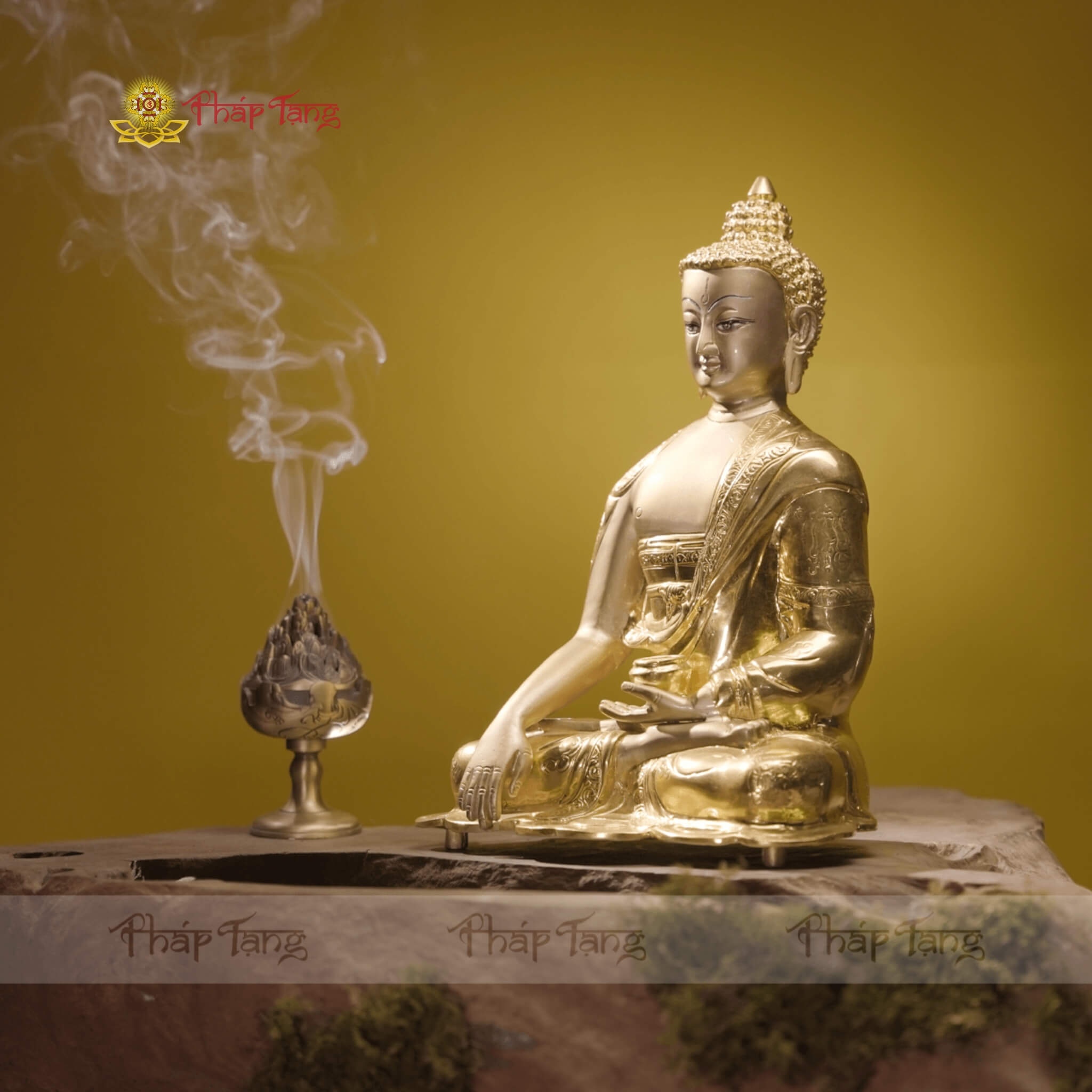 TÔN TƯỢNG ĐỨC BỔN SƯ ẤN ĐỘ DÁT VÀNG 9999 36CM