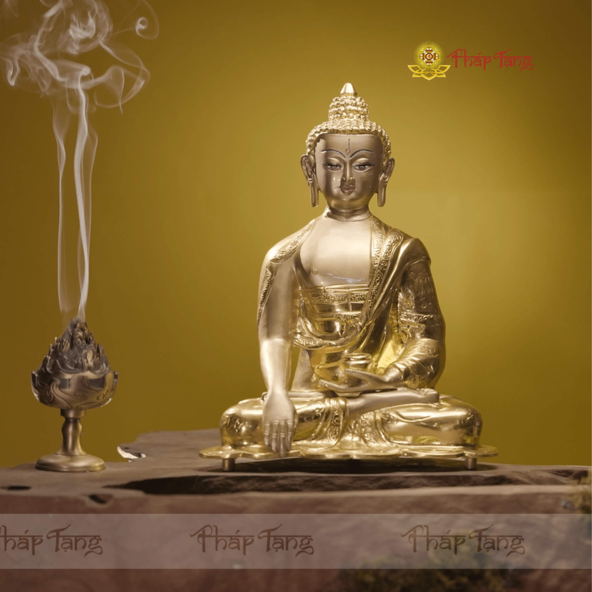 TÔN TƯỢNG ĐỨC BỔN SƯ ẤN ĐỘ DÁT VÀNG 9999 36CM