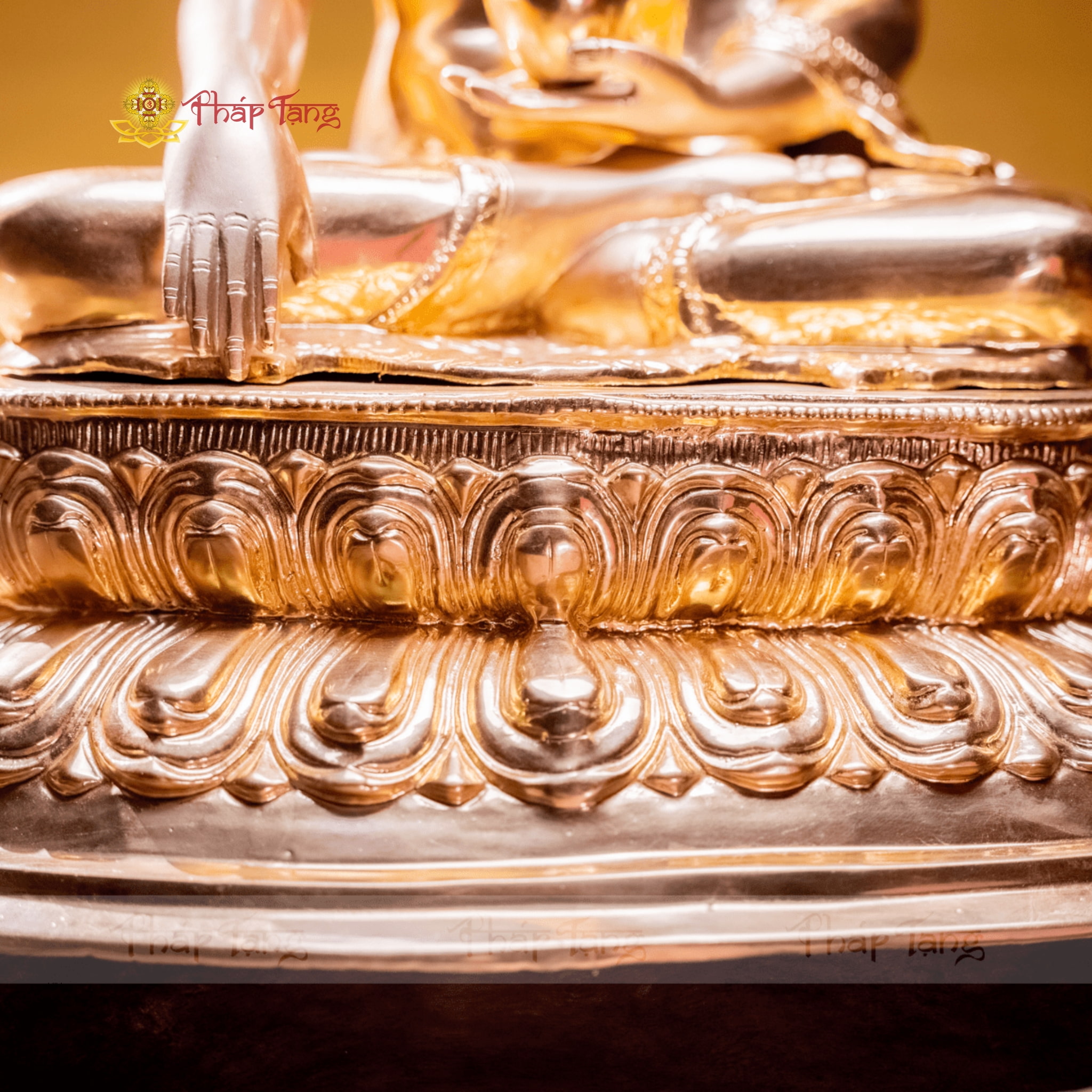 Thánh Tượng Bổn Sư Thích Ca (55cm) - Pháp Bảo Đồng Dát Vàng 9999 Từ Ấn Độ