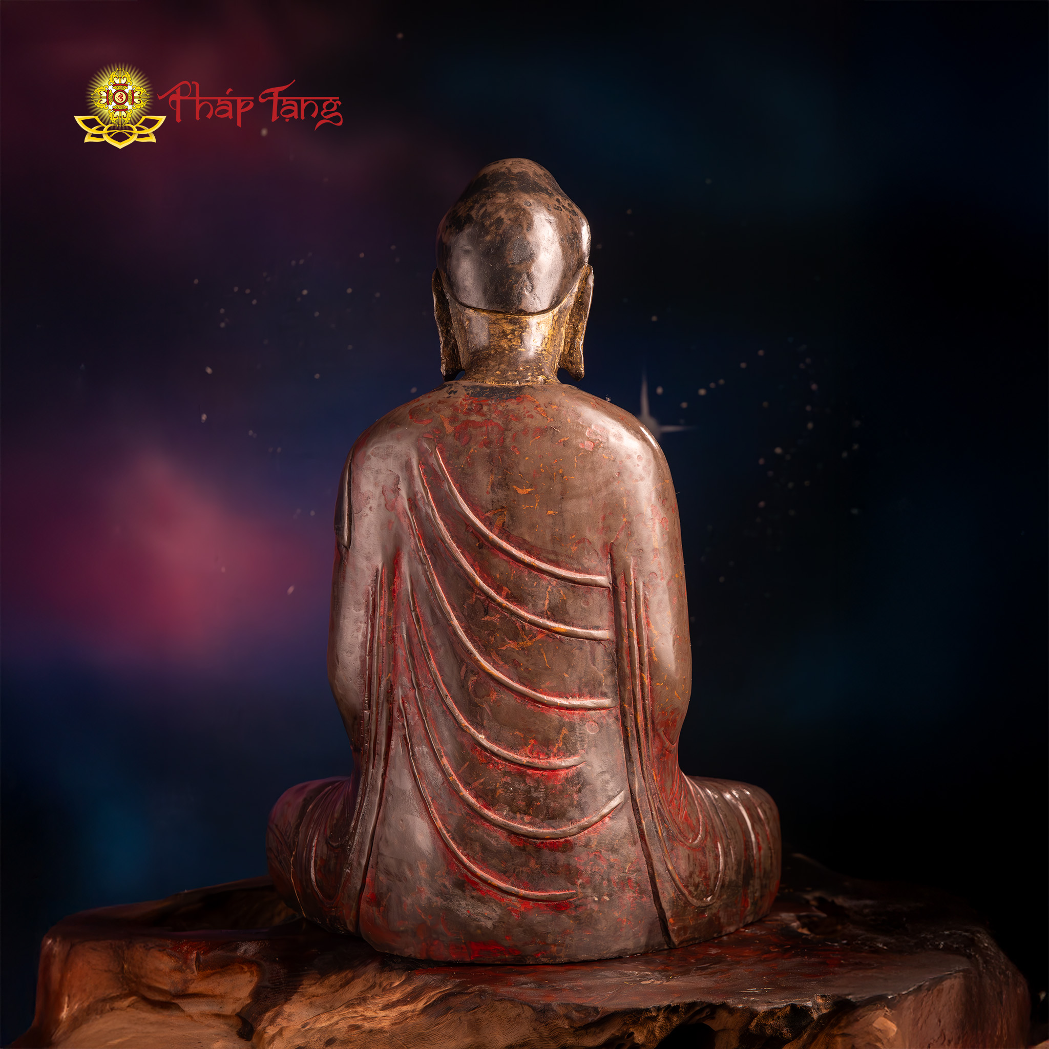 TƯỢNG ĐỨC BỔN SƯ THÍCH CA ĐÁ CỔ SƯU TẦM CAO 55CM