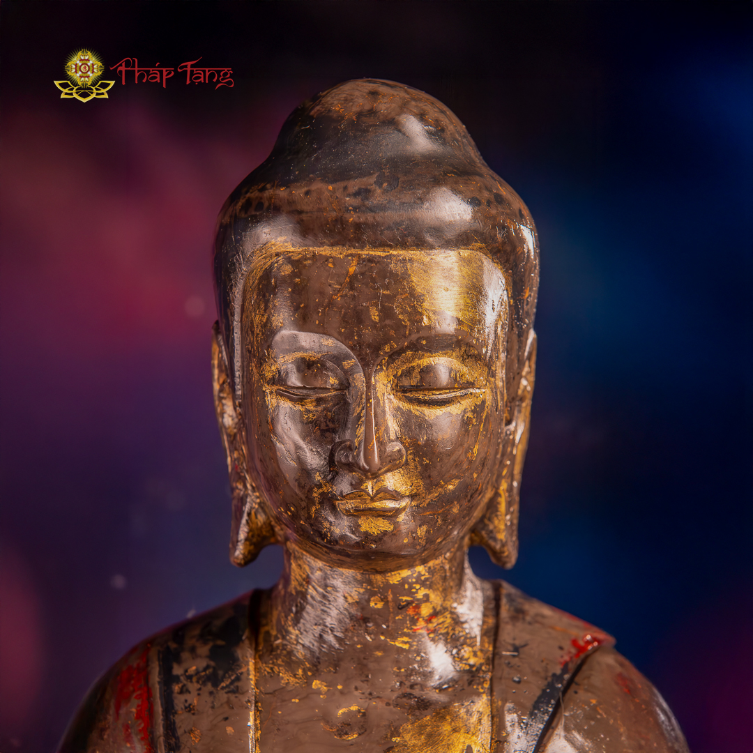 TƯỢNG ĐỨC BỔN SƯ THÍCH CA ĐÁ CỔ SƯU TẦM CAO 55CM
