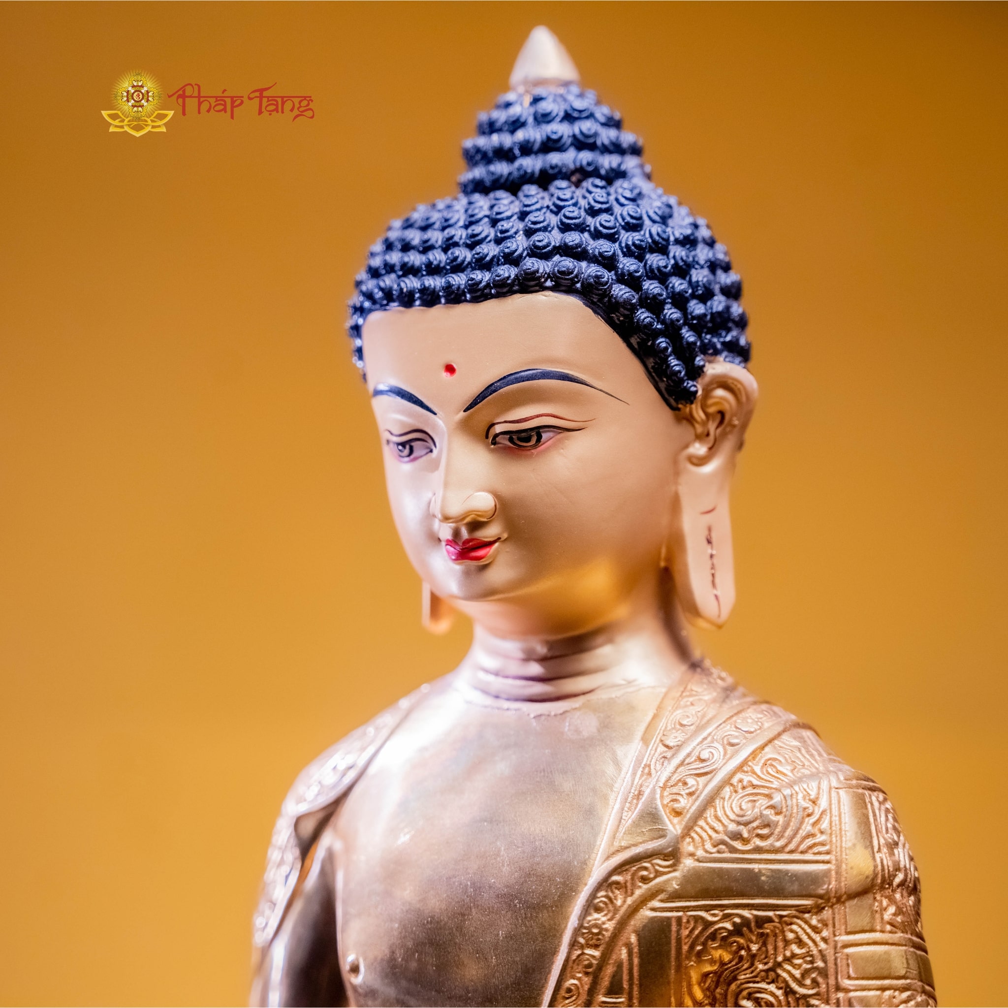 TÔN TƯỢNG ĐỨC BỔN SƯ NEPAL ĐỒNG MẠ VÀNG 50CM