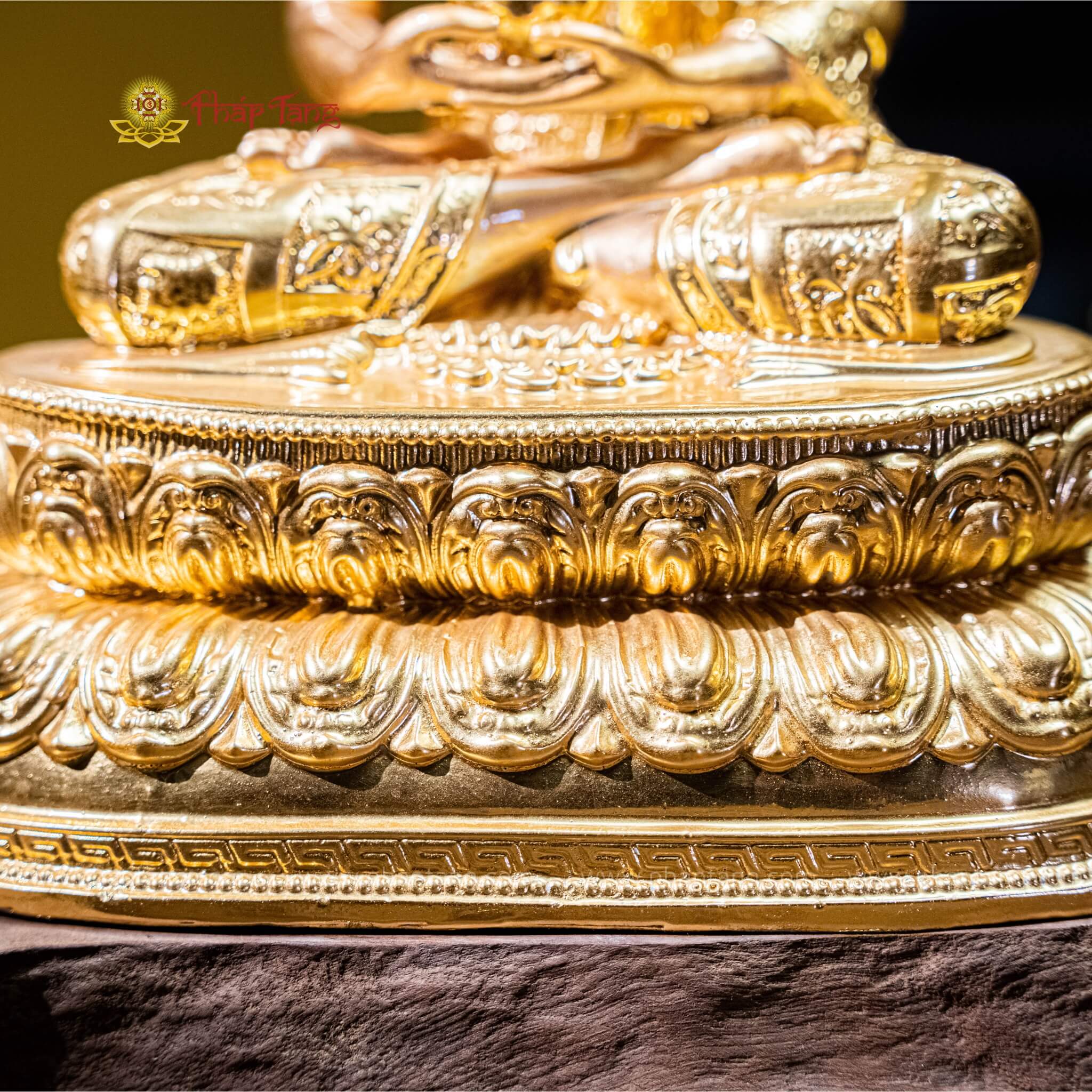 TÔN TƯỢNG ĐỨC BỔN SƯ THÍCH CA ĐỒNG VN DÁT VÀNG 9999 30CM