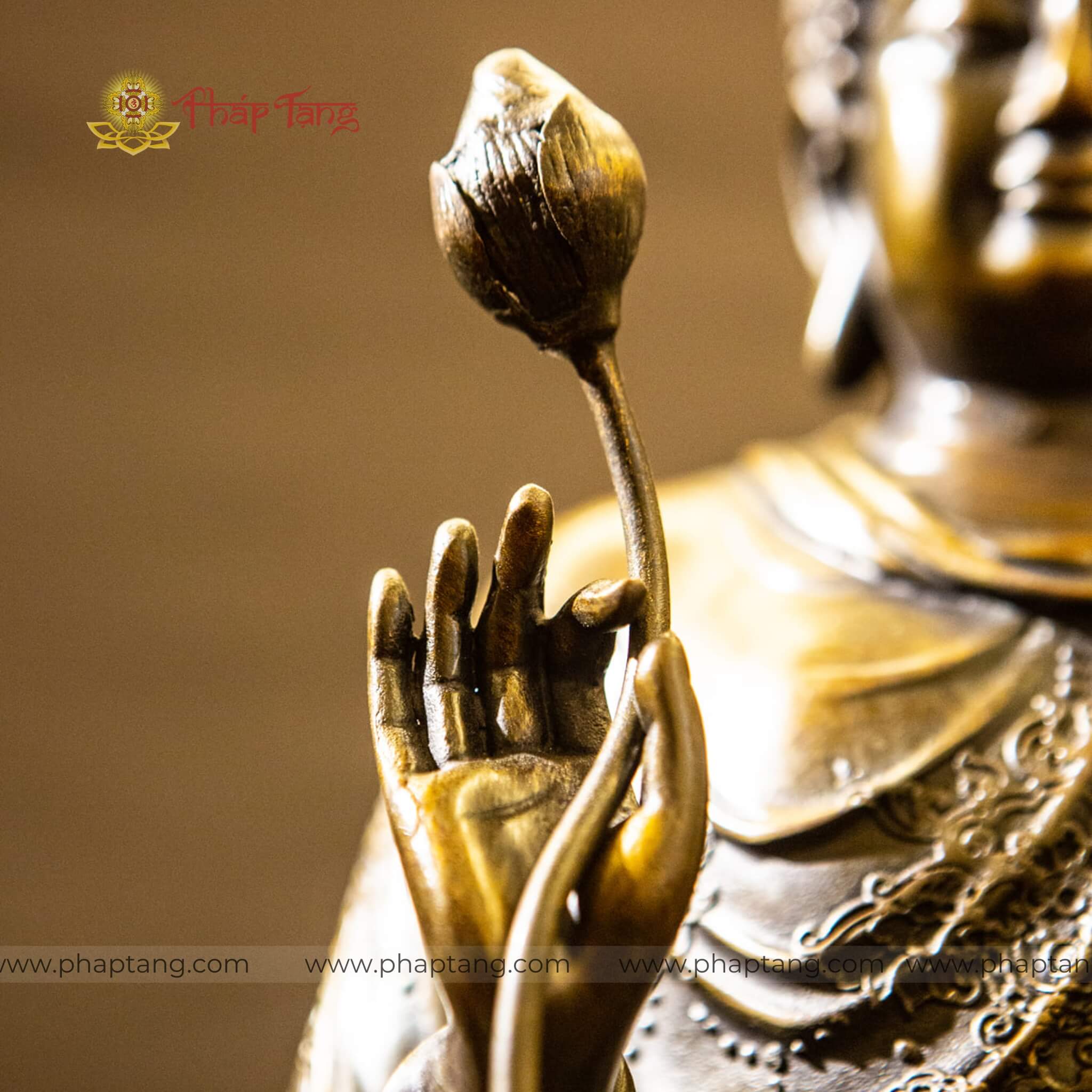 TÔN TƯỢNG BỔN SƯ THÍCH CA NIÊM HOA VI TIẾU ĐỒNG 40CM