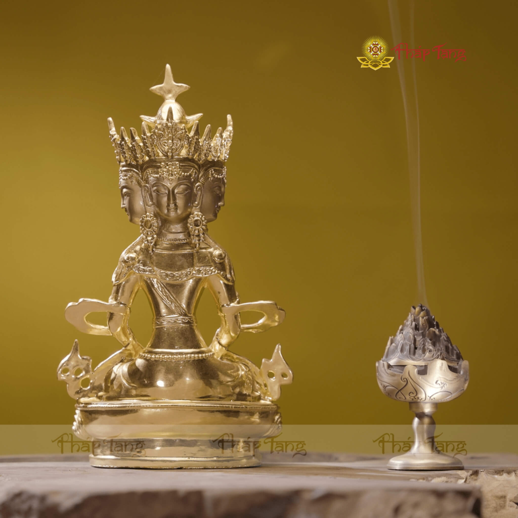 TÔN TƯỢNG ĐỨC ĐẠI NHẬT NHƯ LAI DÁT VÀNG 9999 32CM