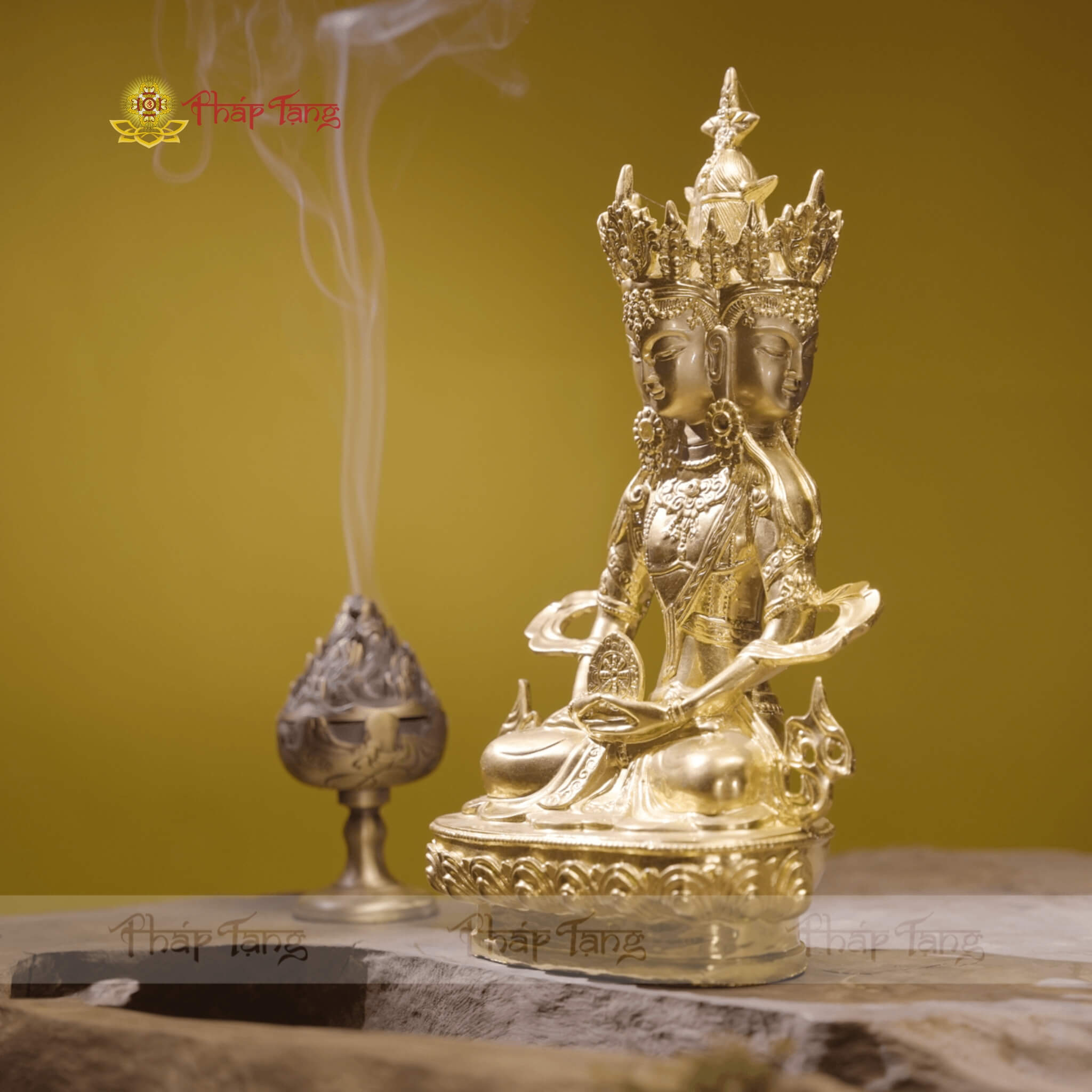 TÔN TƯỢNG ĐỨC ĐẠI NHẬT NHƯ LAI DÁT VÀNG 9999 32CM