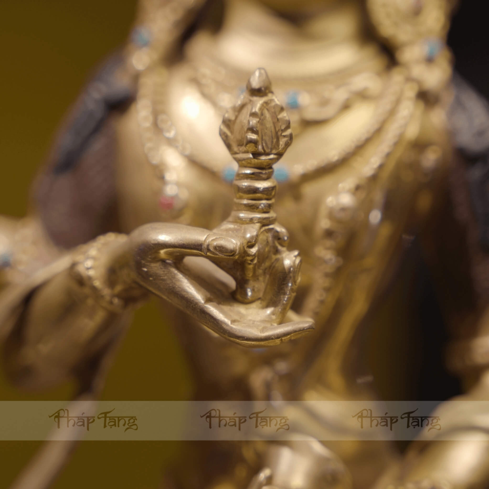 TÔN TƯỢNG ĐỨC KIM CANG TÁT ĐOẢ ĐỒNG SƠN NÂU NEPAL 33CM