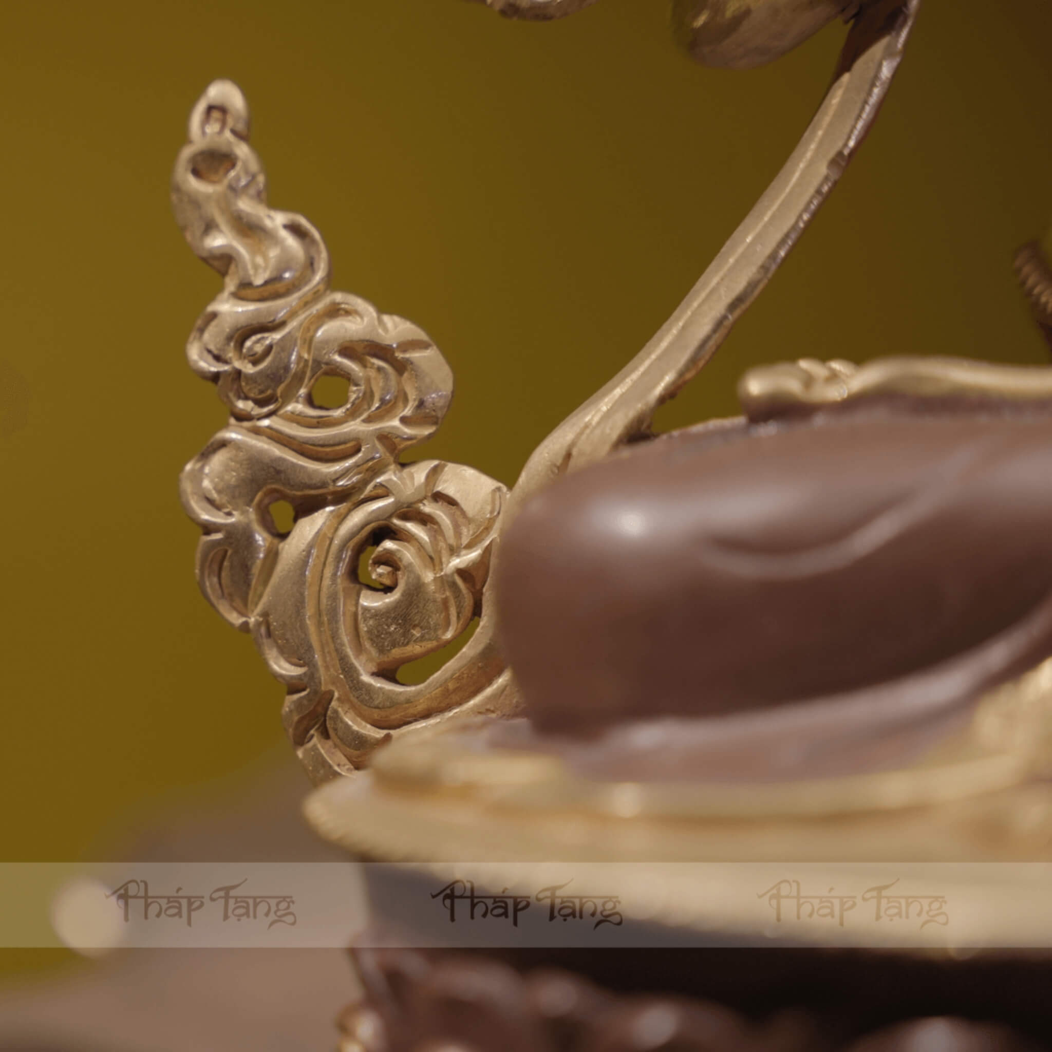 TÔN TƯỢNG ĐỨC KIM CANG TÁT ĐOẢ ĐỒNG SƠN NÂU NEPAL 33CM