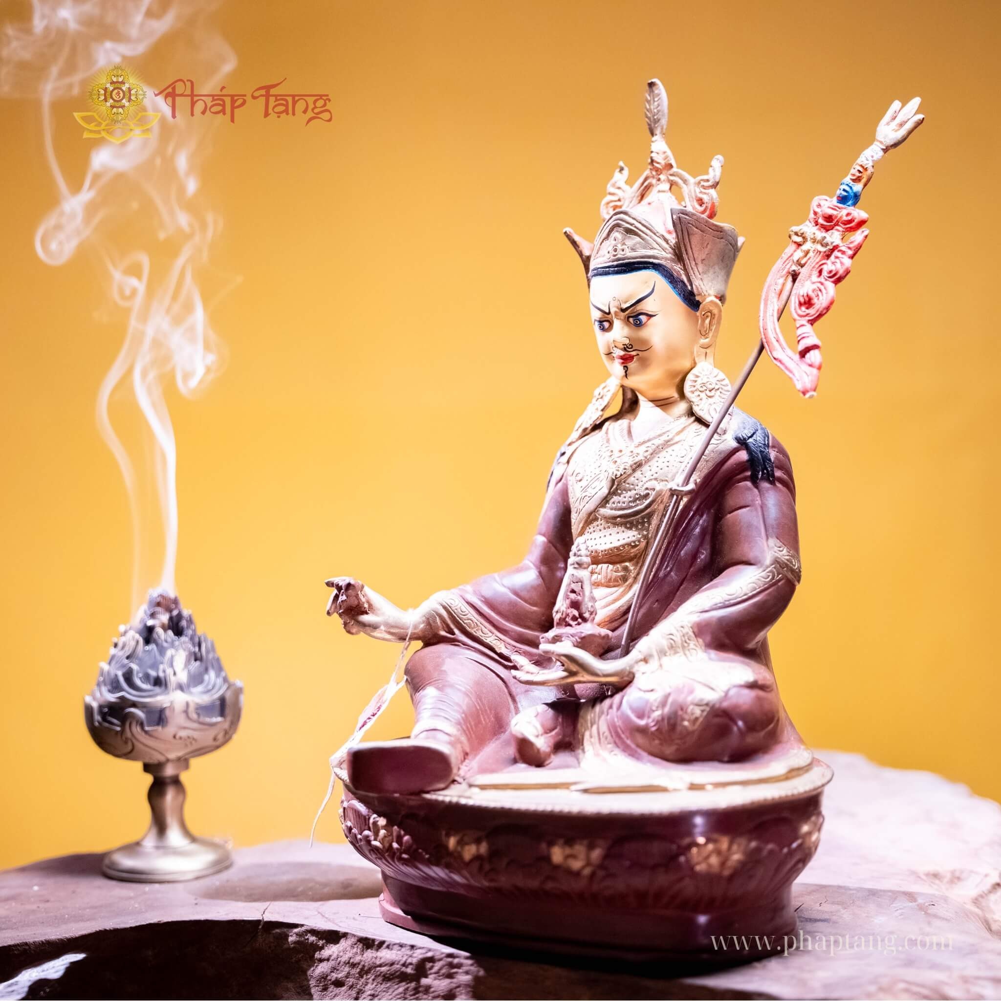 ĐỨC LIÊN HOA SANH ĐỒNG SƠN NÂU NEPAL 35CM