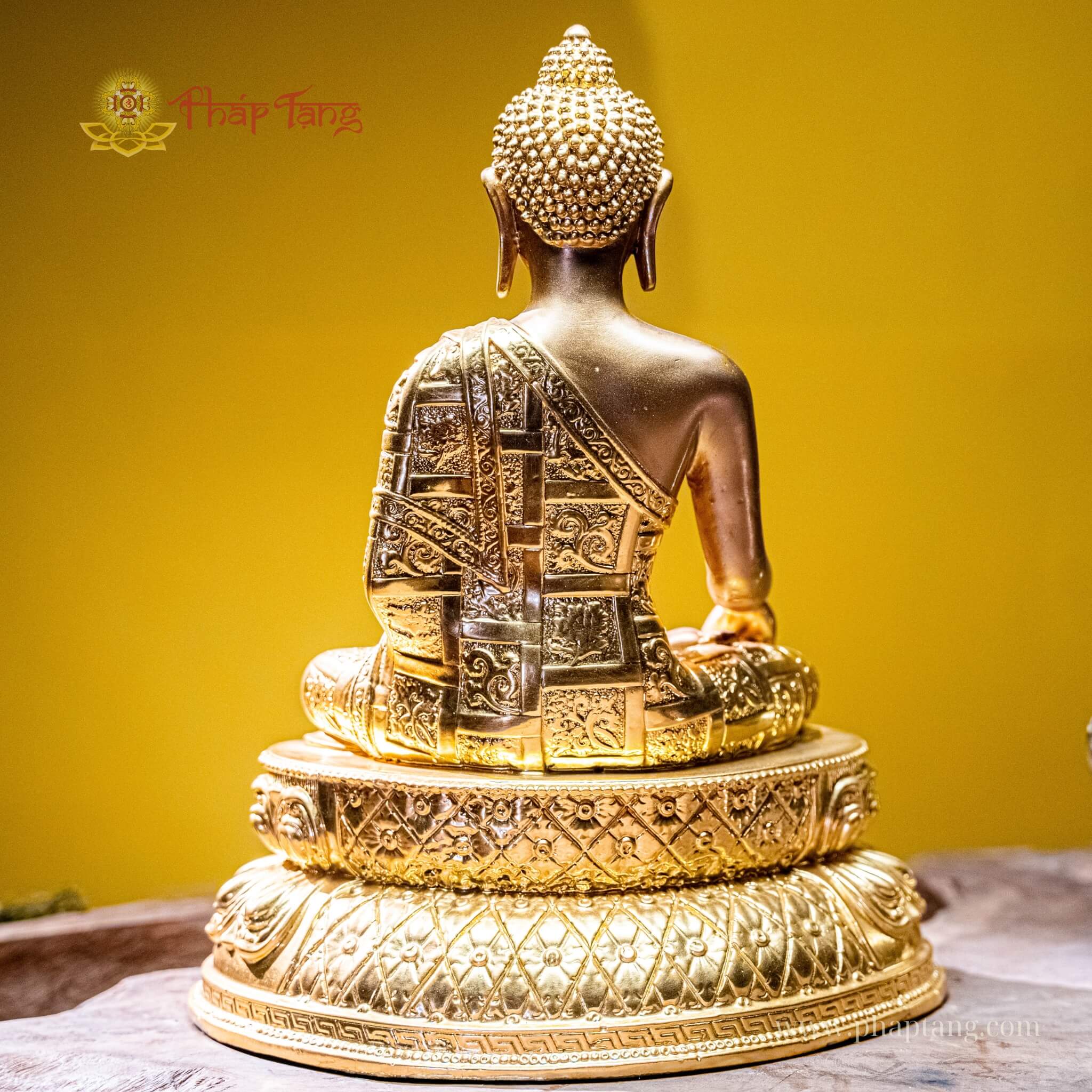 ĐỨC PHẬT A DI ĐÀ MẬT TÔNG ĐỒNG DÁT VÀNG 24K