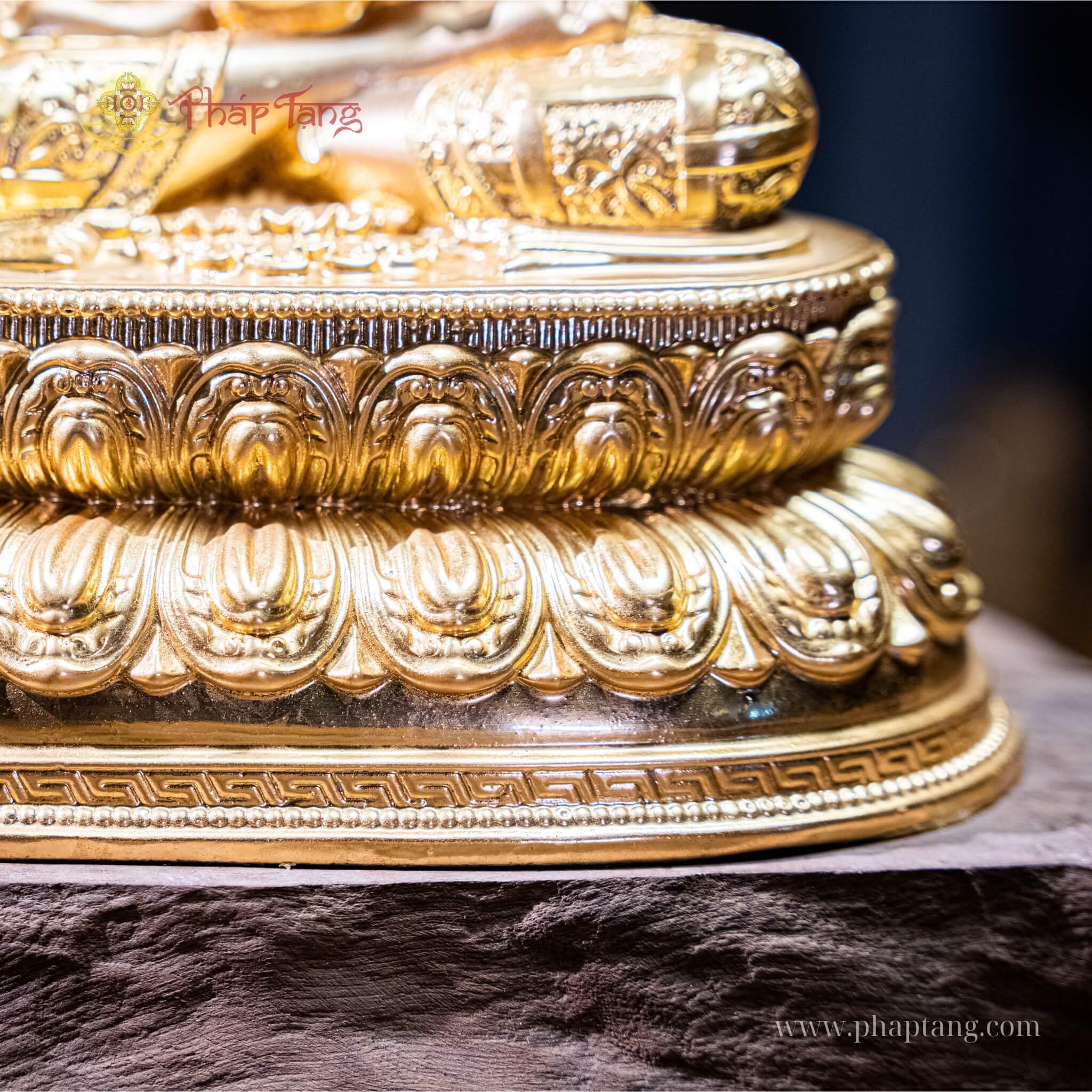 ĐỨC PHẬT A DI ĐÀ MẬT TÔNG ĐỒNG DÁT VÀNG 24K