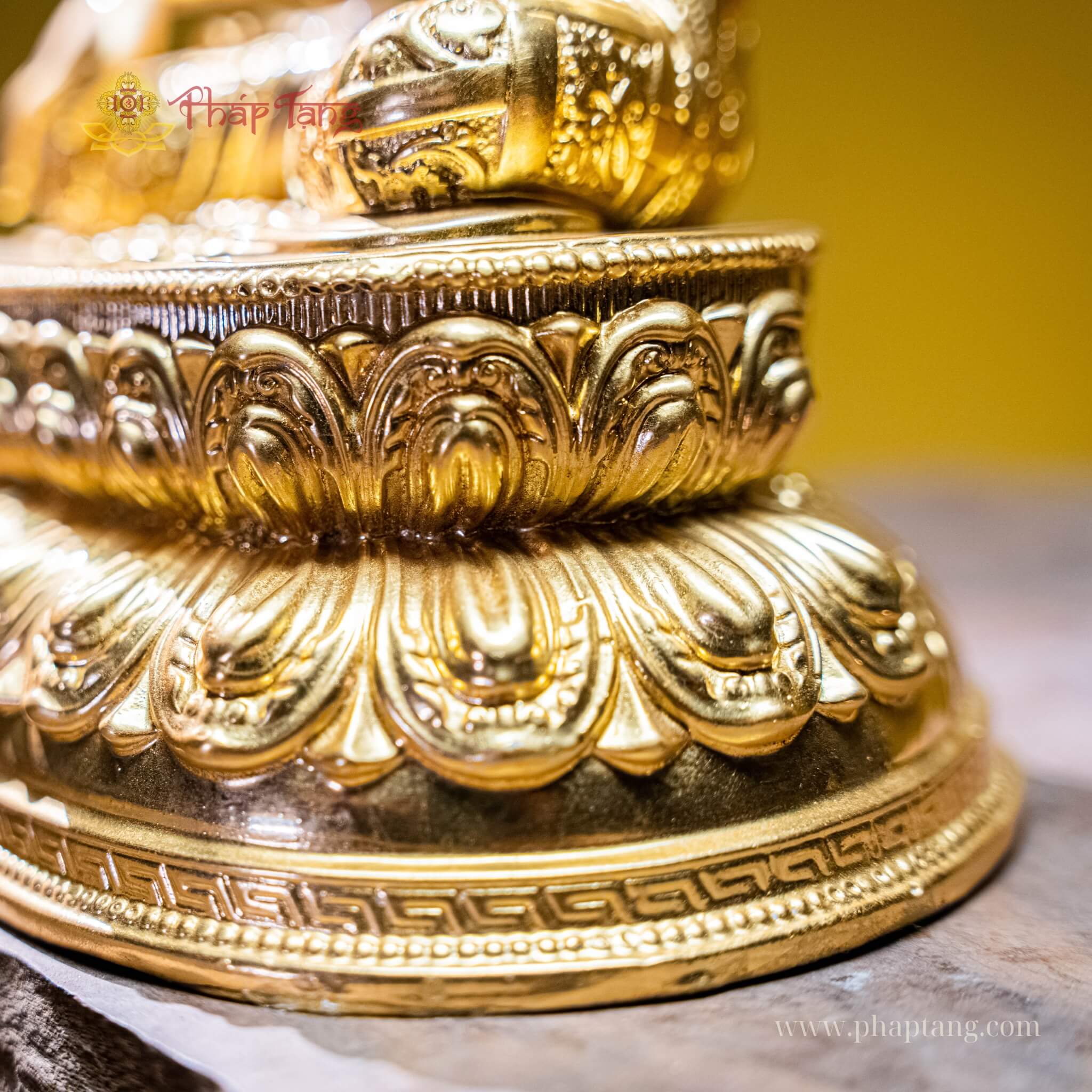 ĐỨC PHẬT A DI ĐÀ MẬT TÔNG ĐỒNG DÁT VÀNG 24K