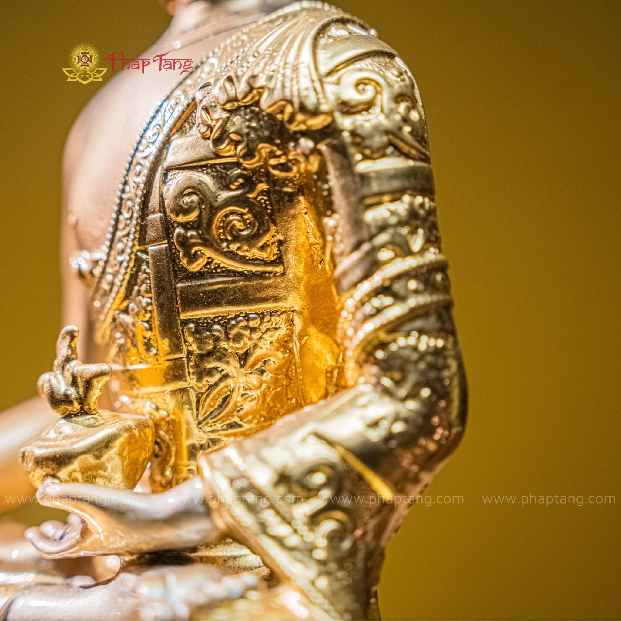 TÔN TƯỢNG ĐỨC PHẬT DƯỢC SƯ ĐỒNG VN DÁT VÀNG 9999 30CM