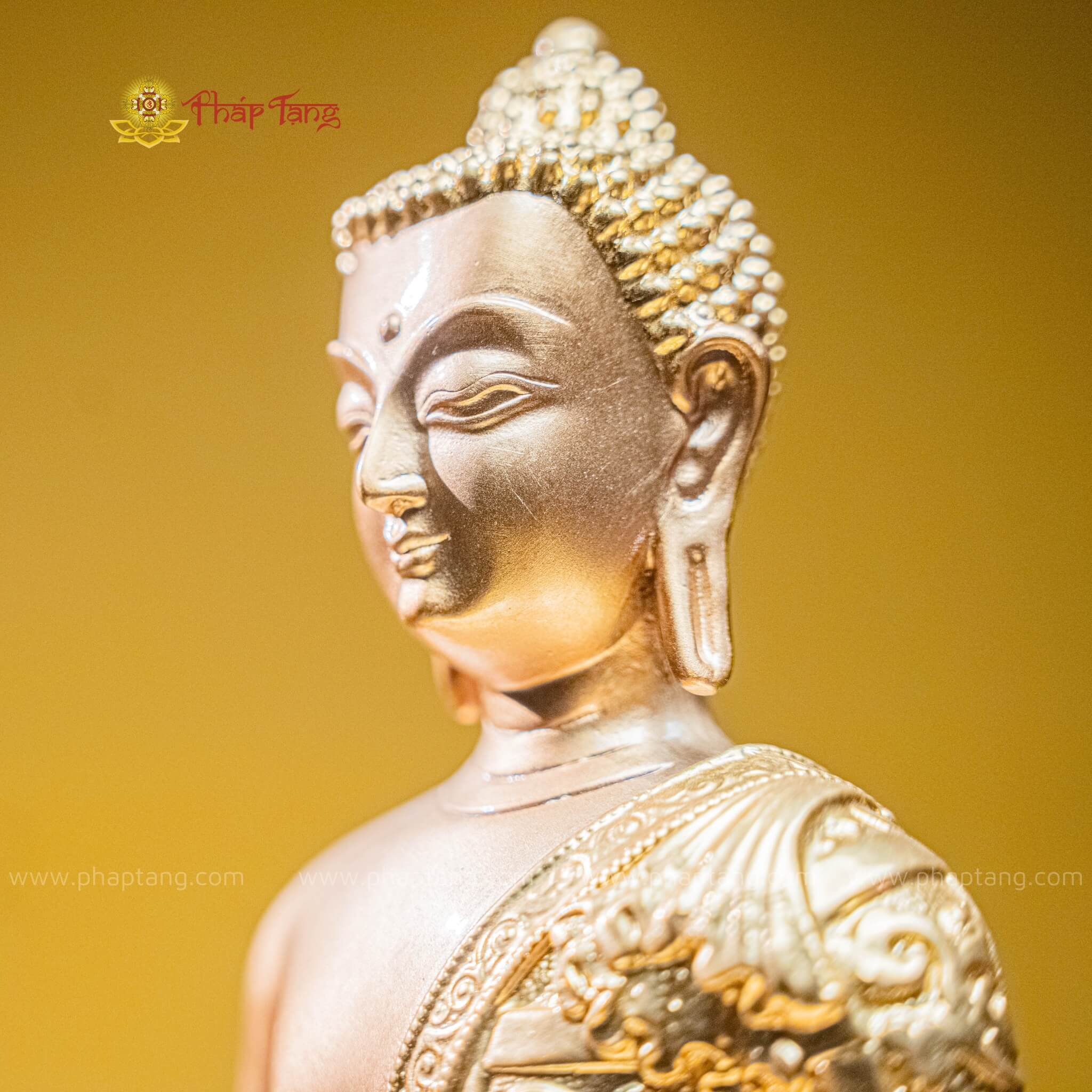 TÔN TƯỢNG ĐỨC PHẬT DƯỢC SƯ ĐỒNG VN DÁT VÀNG 9999 30CM