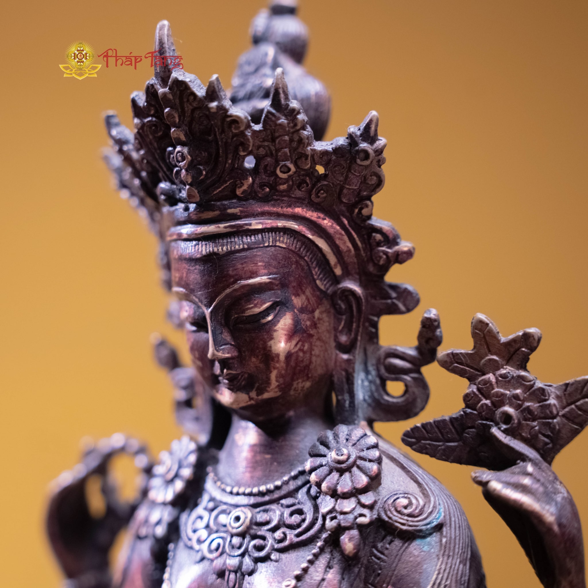 TÔN TƯỢNG ĐỨC QUAN ÂM TỨ THỦ ĐỒNG XƯA 30CM