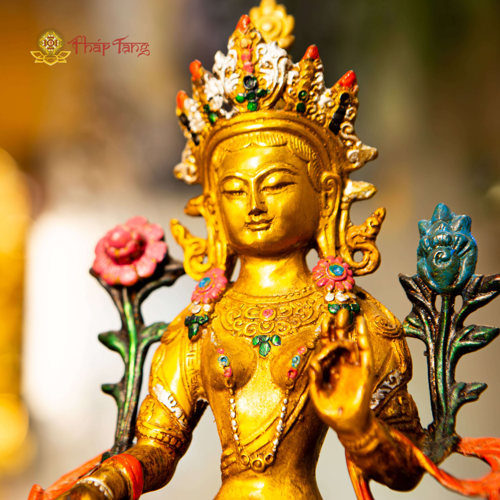 BỒ TÁT TARA XANH ĐỒNG PHÁP LAM CAO 23CM