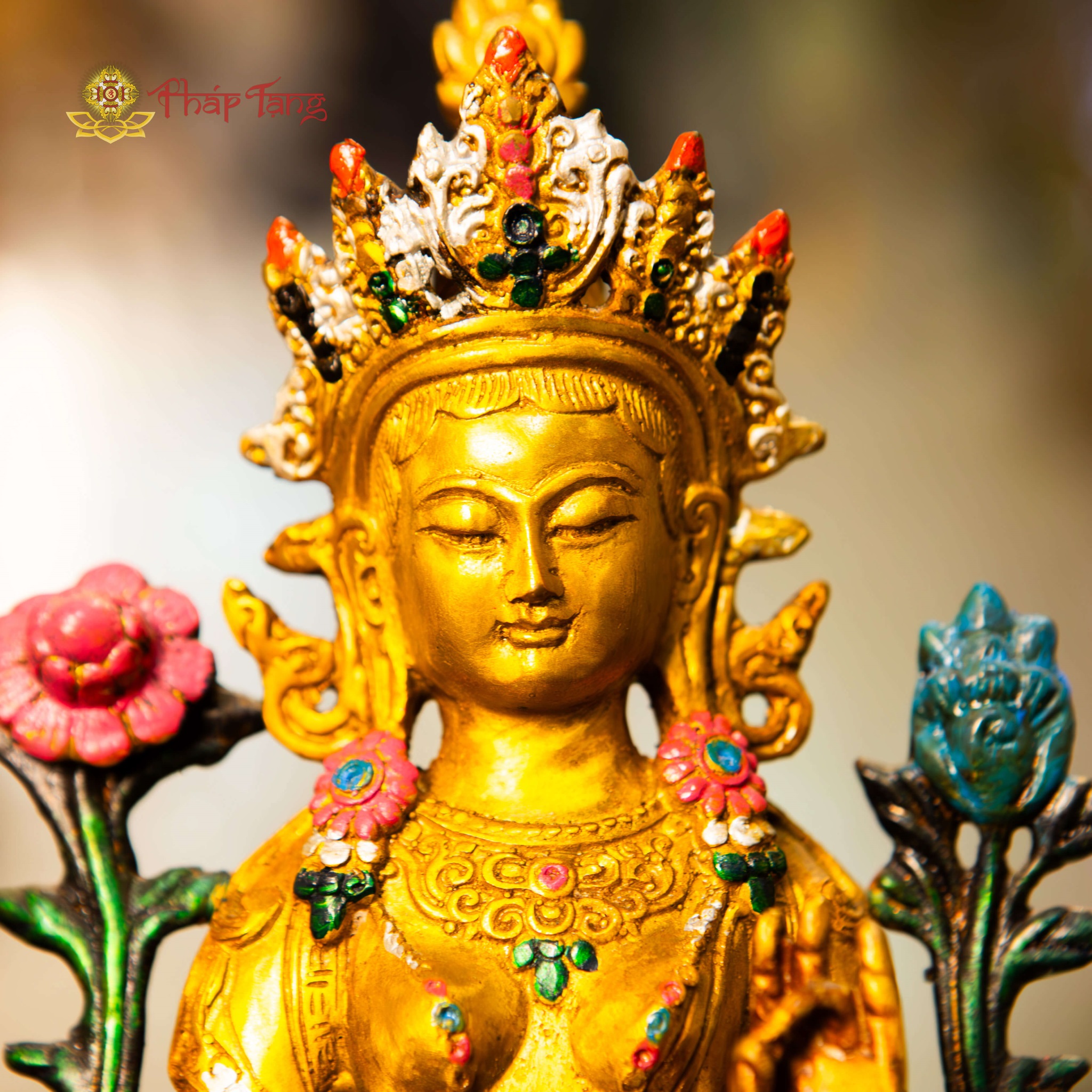 BỒ TÁT TARA XANH ĐỒNG PHÁP LAM CAO 23CM