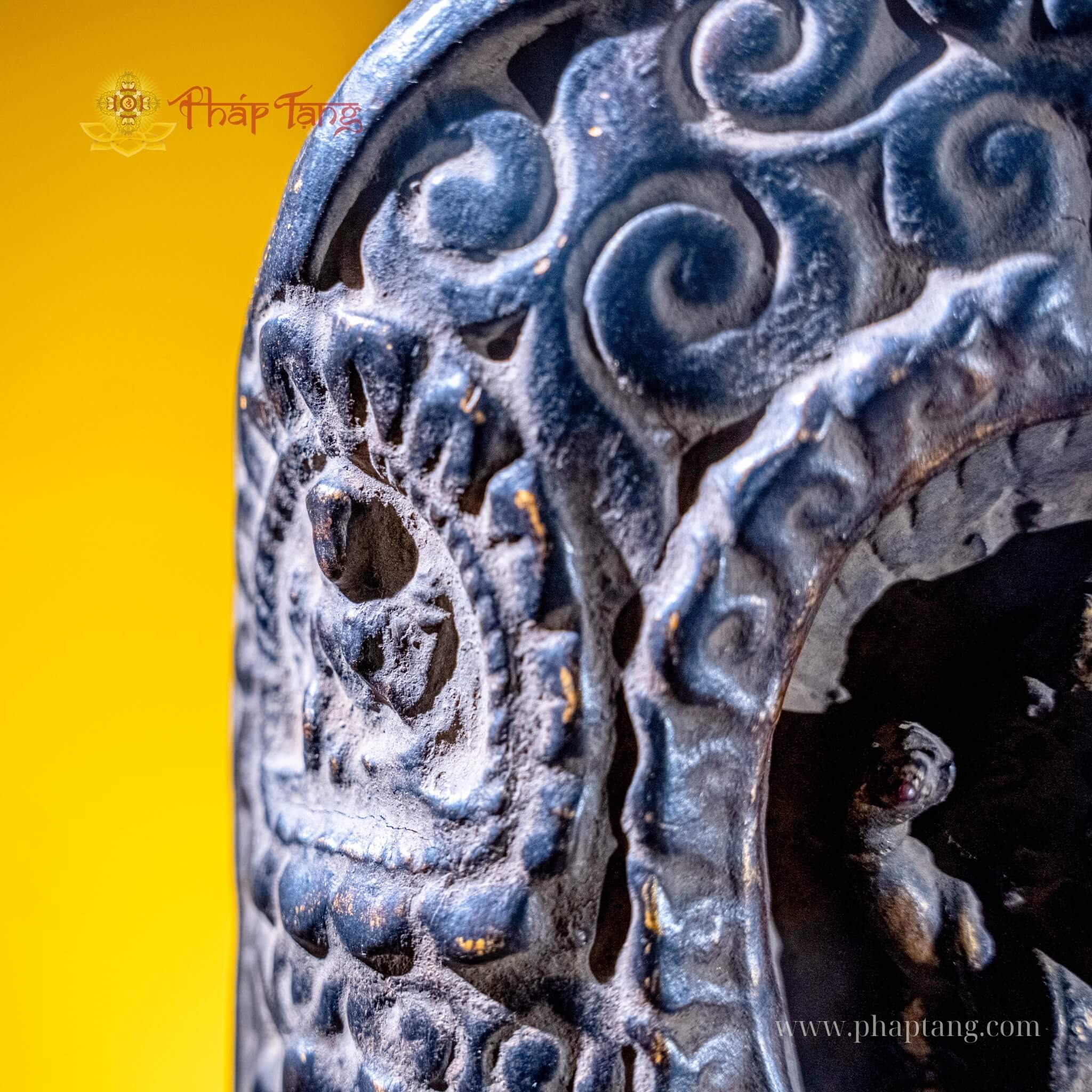 TƯỢNG HỘ PHÁP MAHAKALA GỖ XƯA NEPAL 35CM